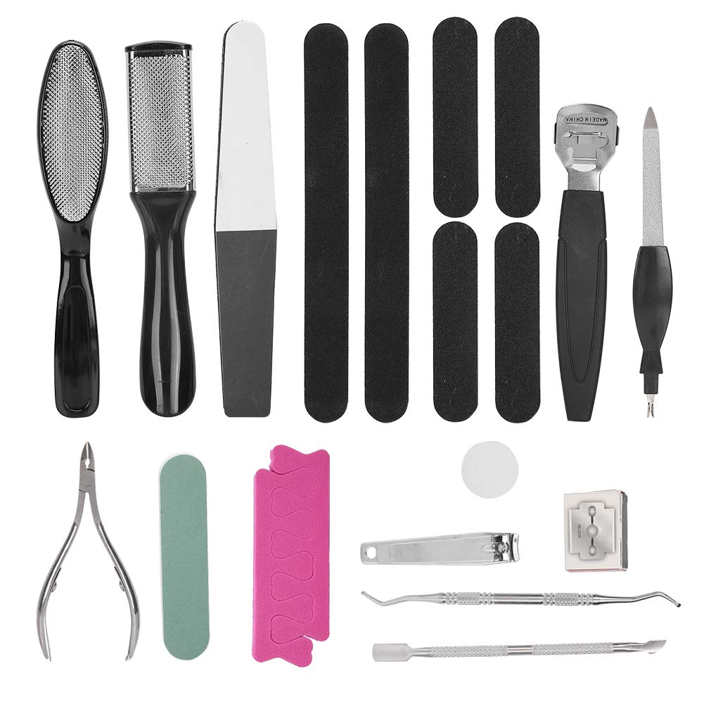 **ANGGREK 20-Piece Professional Pedicure Tool Set – Callus Remover, Dead Skin File, Foot Planing Tool, Nail Clippers & Cuticle Nippers for Smooth & Healthy Feet – Perfect for Home Spa & Salon Use**