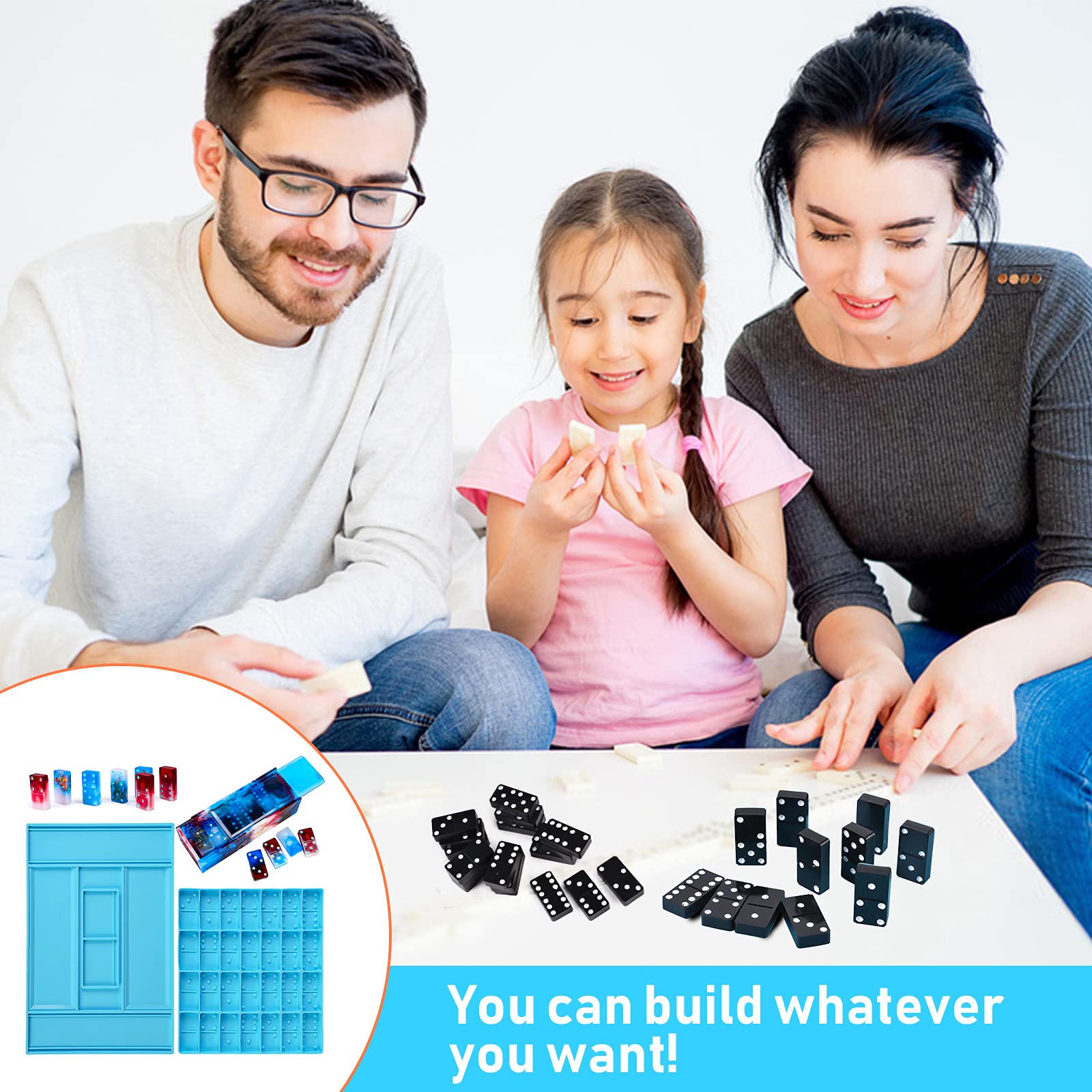 DoreenBow Dominoes Storage Box Resin Molds - Premium Silicone Molds for DIY Epoxy Resin Dominoes, Dot Domino Game & Craft Projects - Perfect for Resin Art, Jewelry Making, and Board Game Accessories
