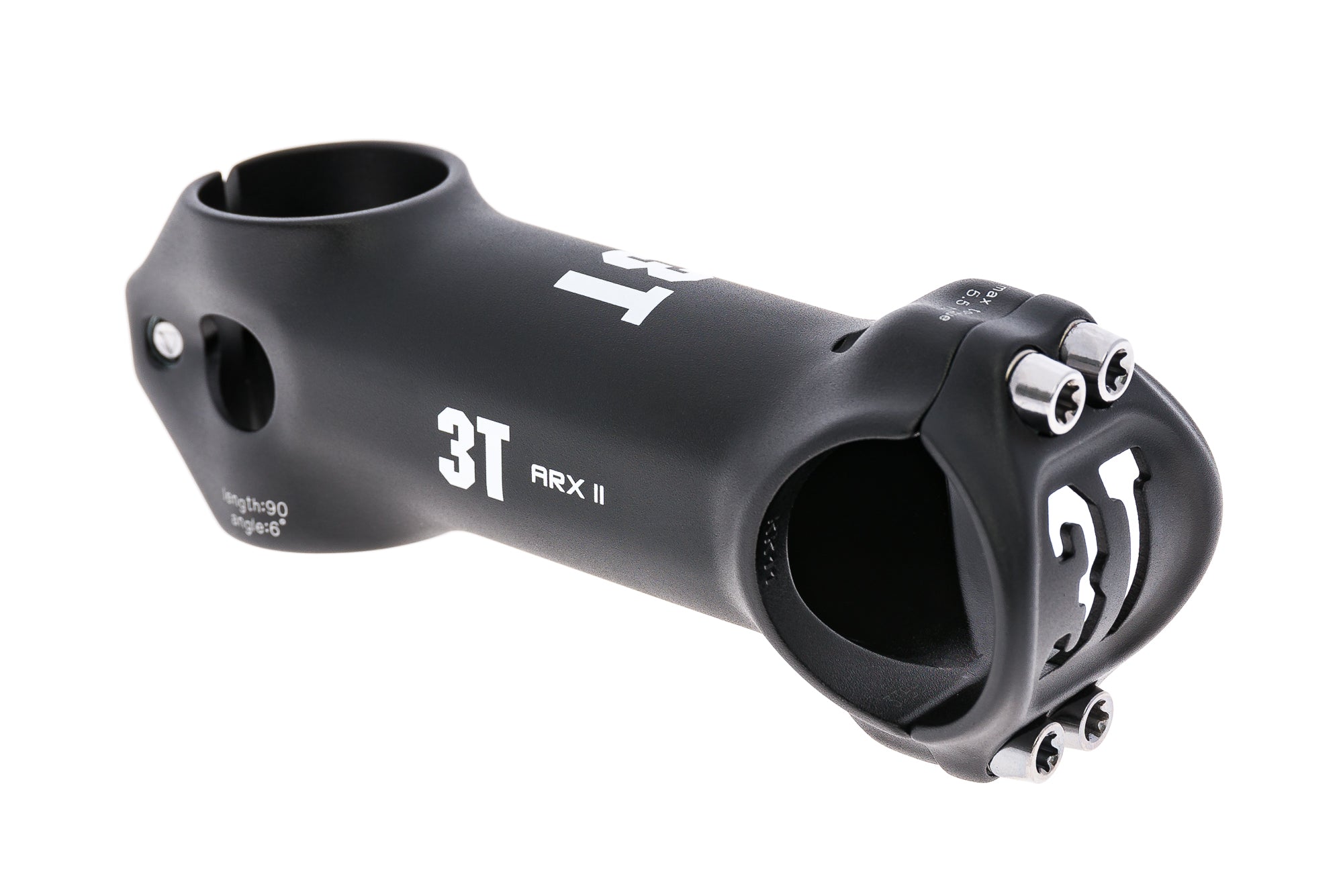 3T ARX II Stem 31.8mm 90mm 6 Degree Aluminum Black Bike Handlebar Stem - Lightweight MTB & Road Bicycle Upgrade for Better Control & Performance