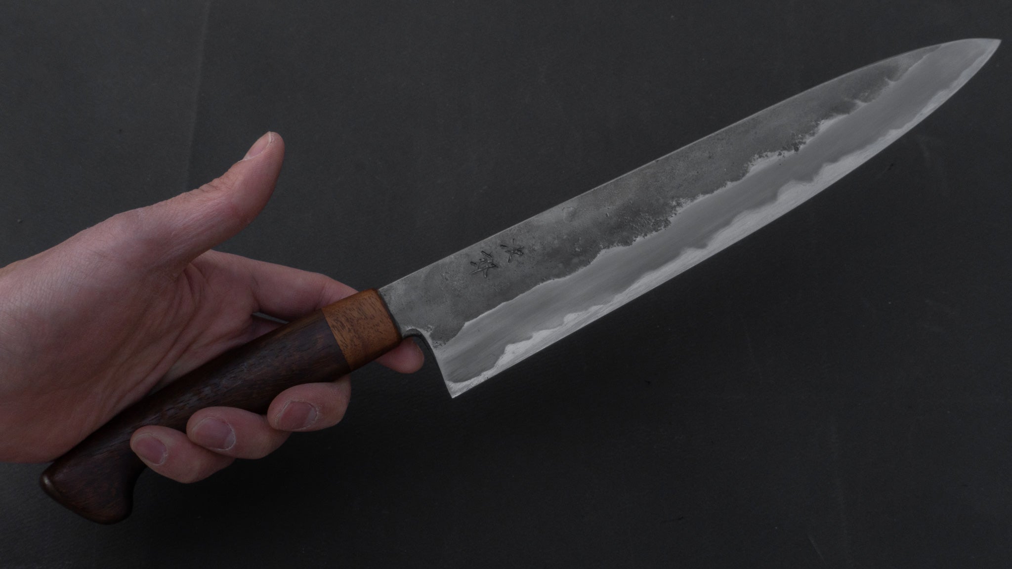 Premium Jiro Tsuchime Handcrafted Gyuto Japanese Chef Knife 240mm with Exotic Tagayasan Wood Handle - Perfect for Professional Chefs & Home Cooking Enthusiasts