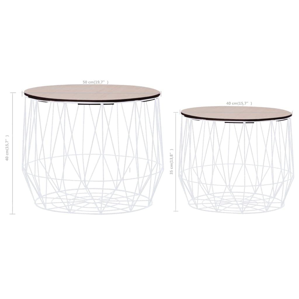 Modern White Coffee Table Set of 2 - SKM Minimalist Living Room Furniture for Small Spaces, Home Decor & Apartment Essentials