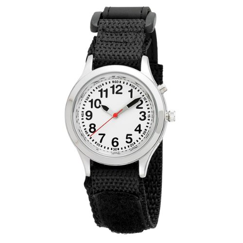 Kids Talking Alarm Watch with Velcro Strap - Black Color, Voice Choice for Boys & Girls | Perfect for School, Playtime & Daily Use