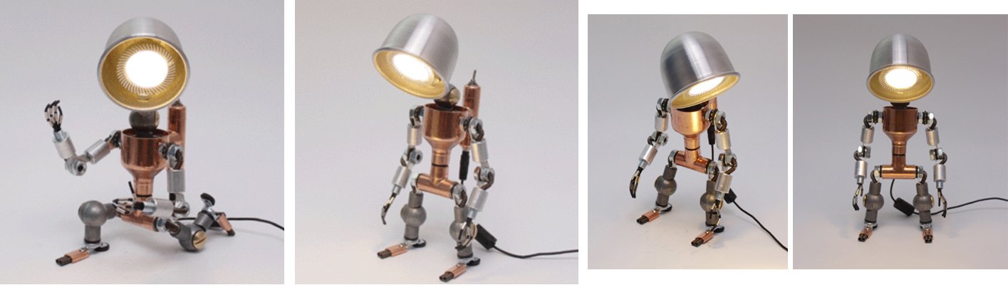 Original Creative Robot LED Art Toggle Switch Lantern - Unique Handmade Iron Metal Table Lamp for Bedroom, Living Room & Office Decor - Modern Industrial Desk Light for Nightstand, Bookshelf & Workspace