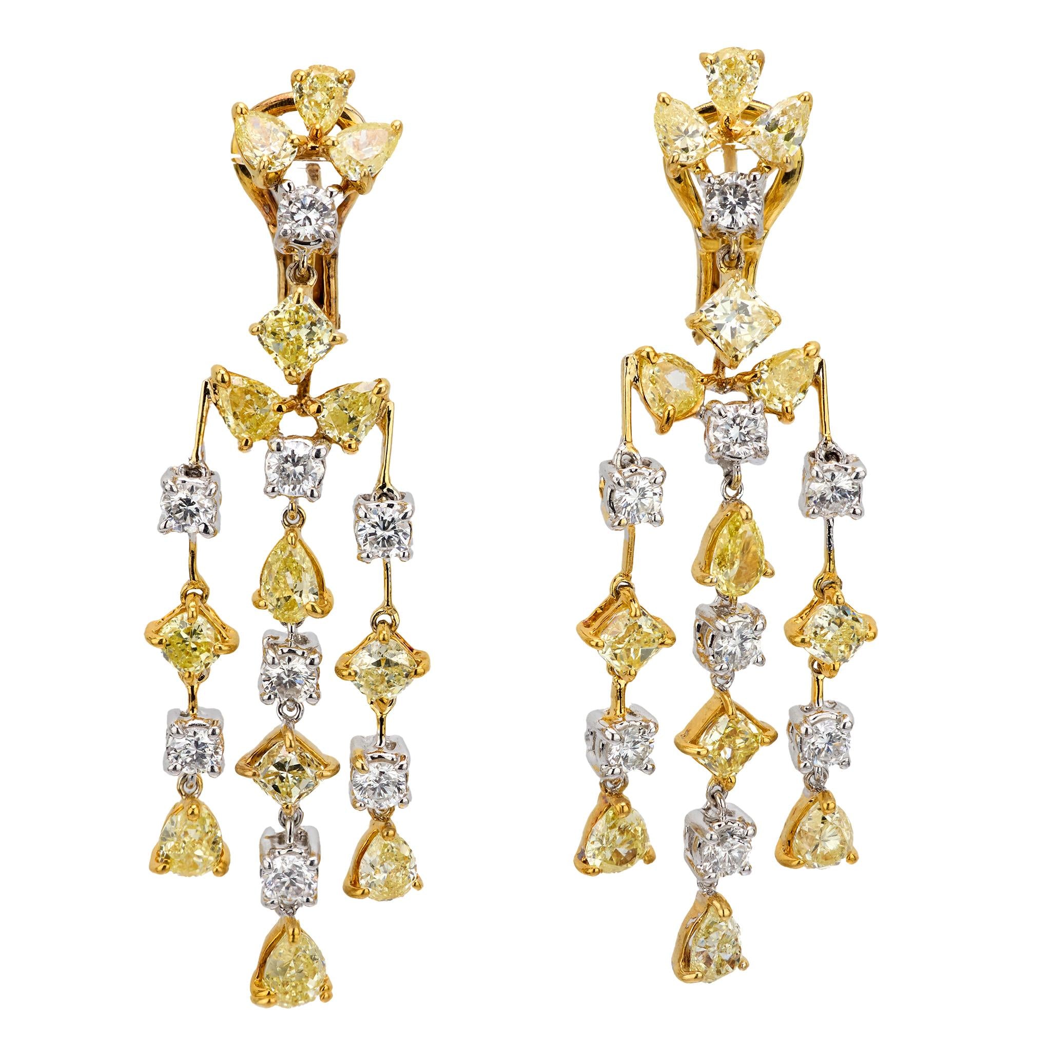 18K Gold Diamond Chandelier Earrings for Women - Luxury Dangle Drop Earrings for Weddings, Parties & Special Occasions