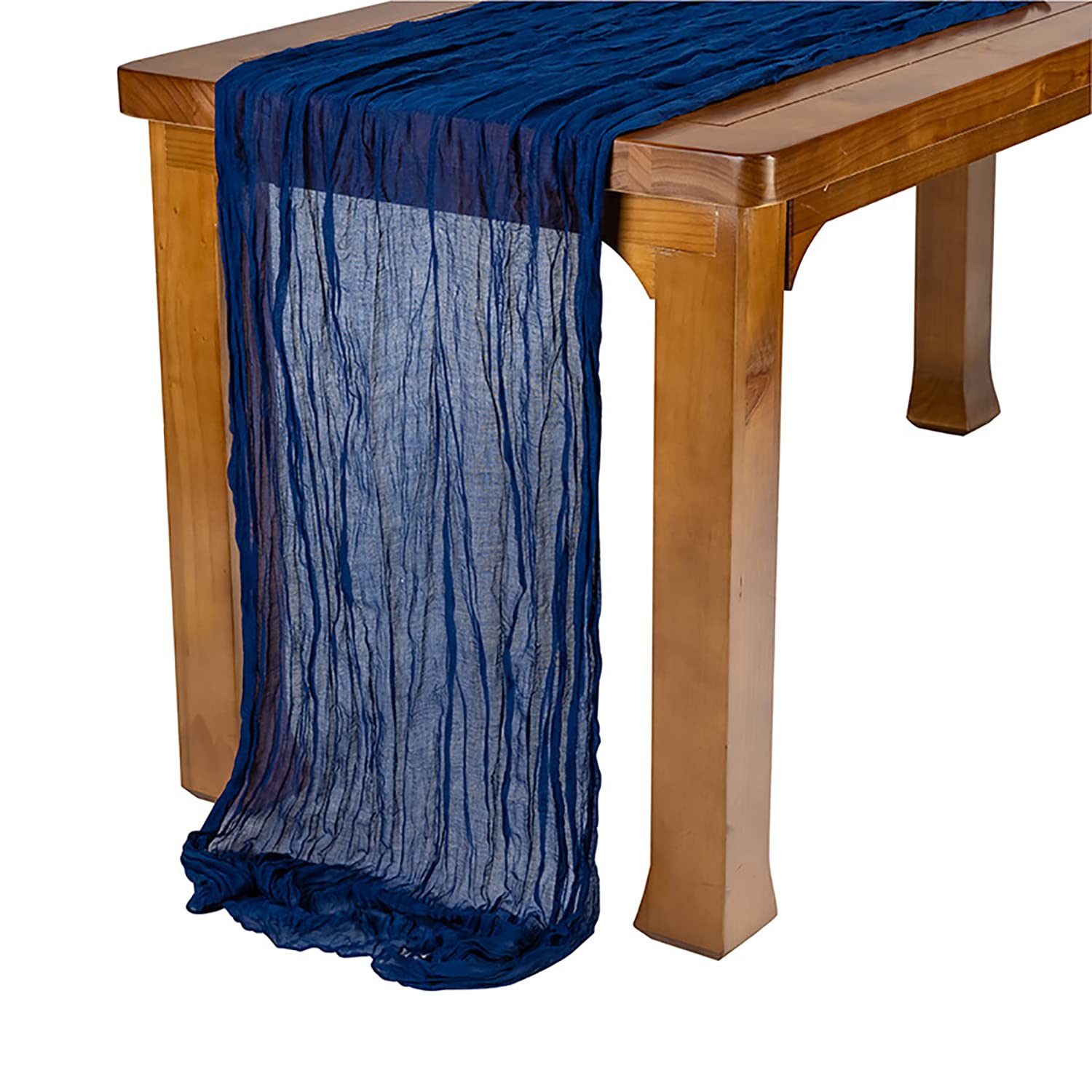 35x160 Inch Cheesecloth Table Runner - Navy Blue Gauze Table Cloth for Holiday, Wedding & Boho Decor | Rustic Dining Table Cover, Party & Event Decoration