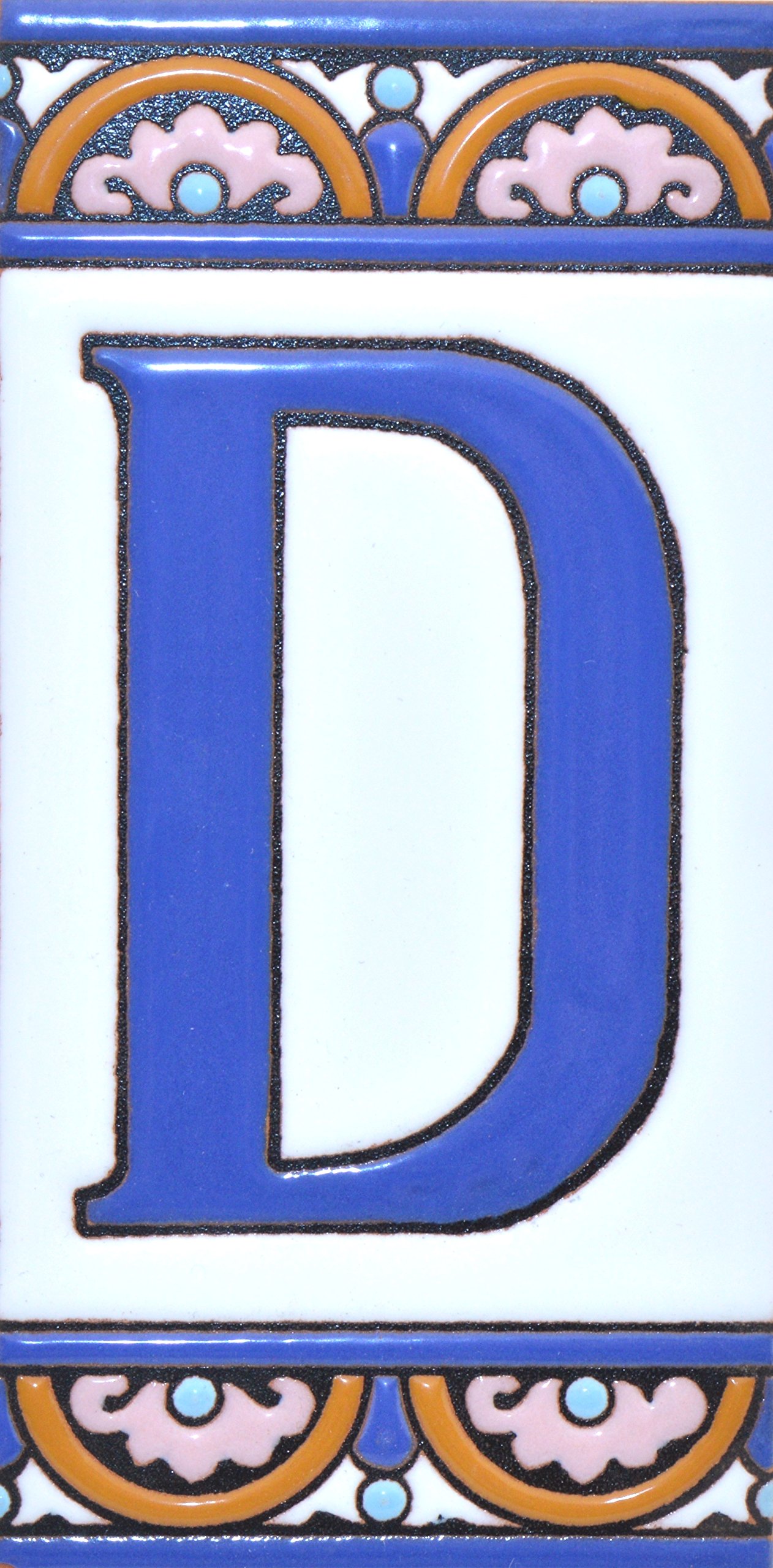 6 Inch Handpainted House Letter Tiles - Custom Address Numbers & Names for Home Signs - Durable ARCO GRANDE Design (5.86