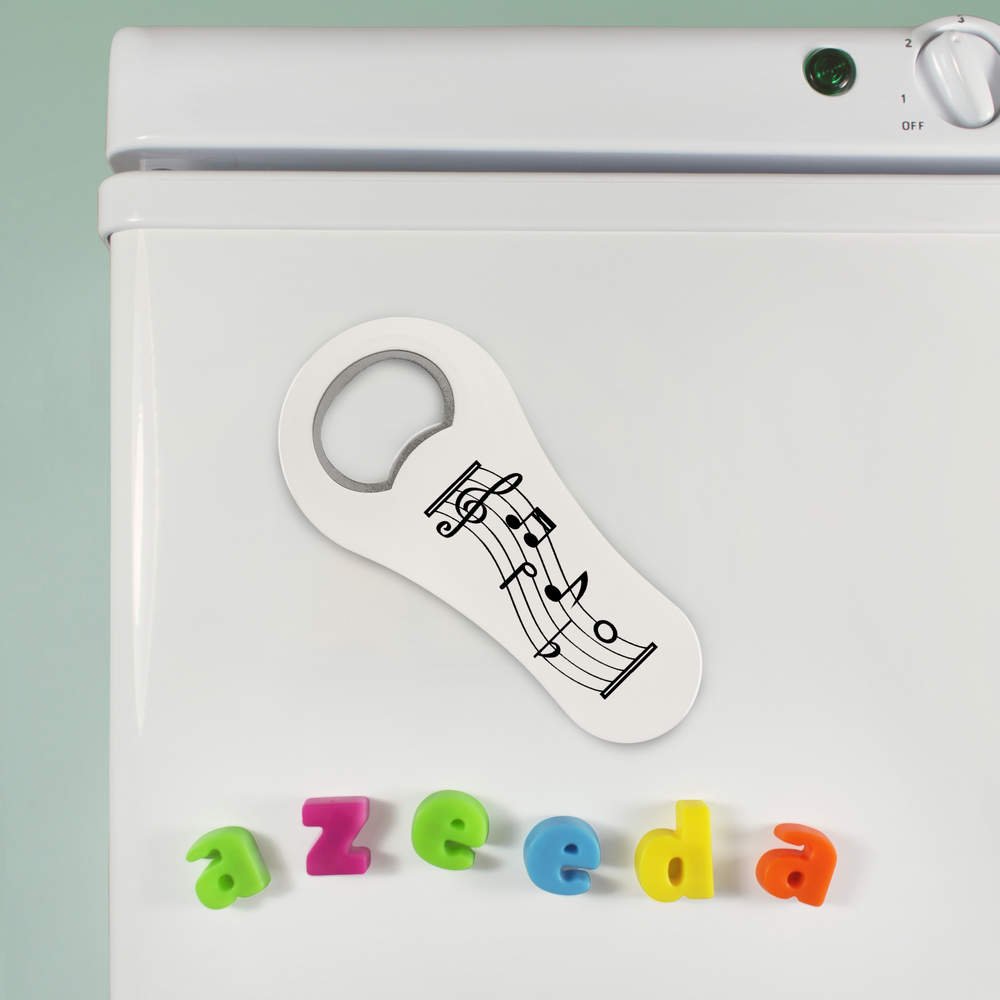 Music-Themed Bottle Opener Fridge Magnet - Fun Kitchen Accessory for Beer & Soda - Perfect for Home Bars, Parties & Gifts (BO00018249)