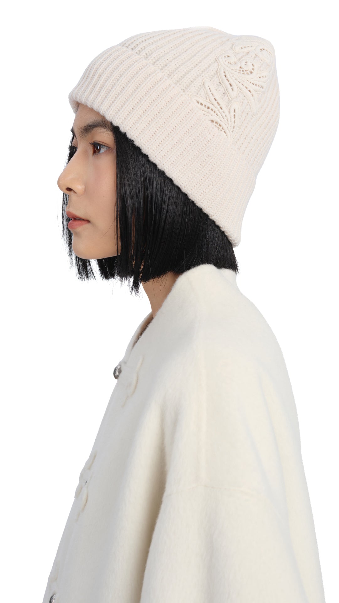 Mountain Beanie with Lace Trims - Warm Winter Knit Hat for Women & Men - Cozy Outdoor Hiking, Skiing, and Snowboarding Accessory