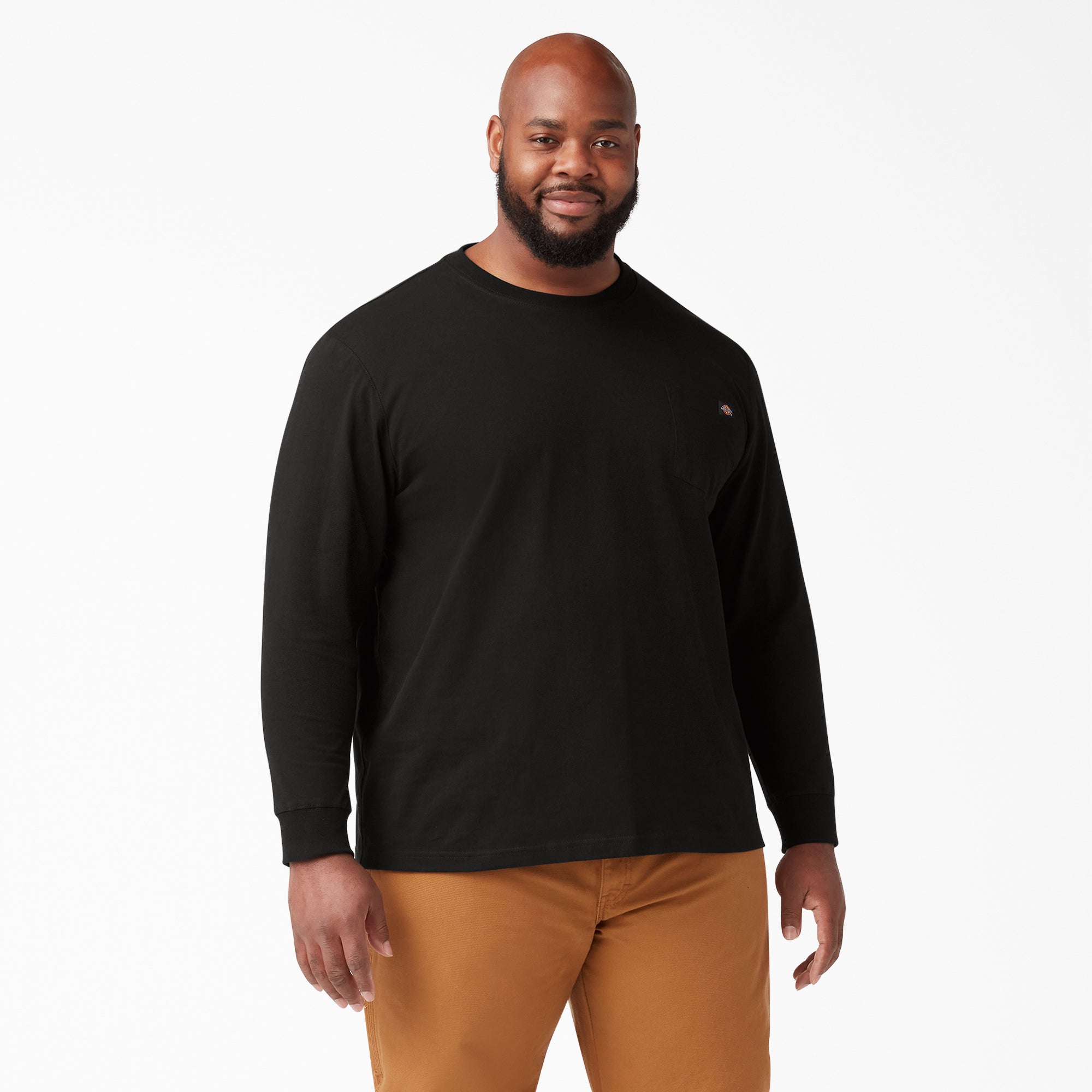 Dickies Men's Heavyweight Long Sleeve Crew Neck T-Shirt - Durable Workwear for Construction, Landscaping & Outdoor Activities