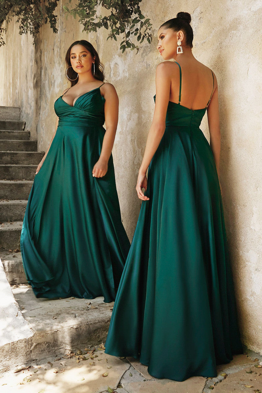 Erica Gown - Smoky Blue Soft Satin A-Line Dress with Sweetheart Neckline | Elegant Evening Wear for Weddings, Prom & Formal Events