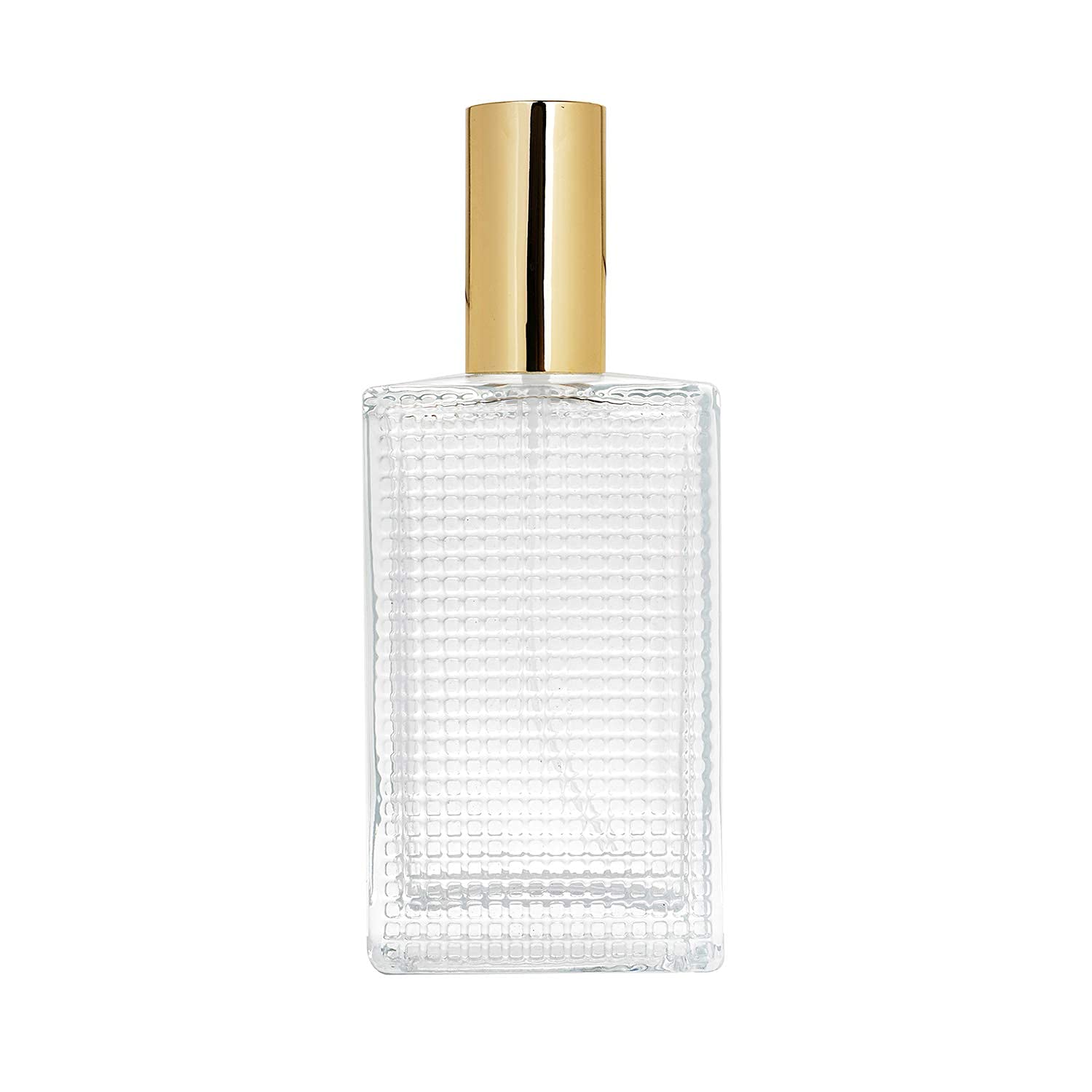 100ml Refillable Glass Bottle with Spray Pump & Cap - Perfect for DIY Perfume, Essential Oils, Lotion & Rose Water - Travel-Friendly Gold Container - Ideal for Home, Office & Travel Use