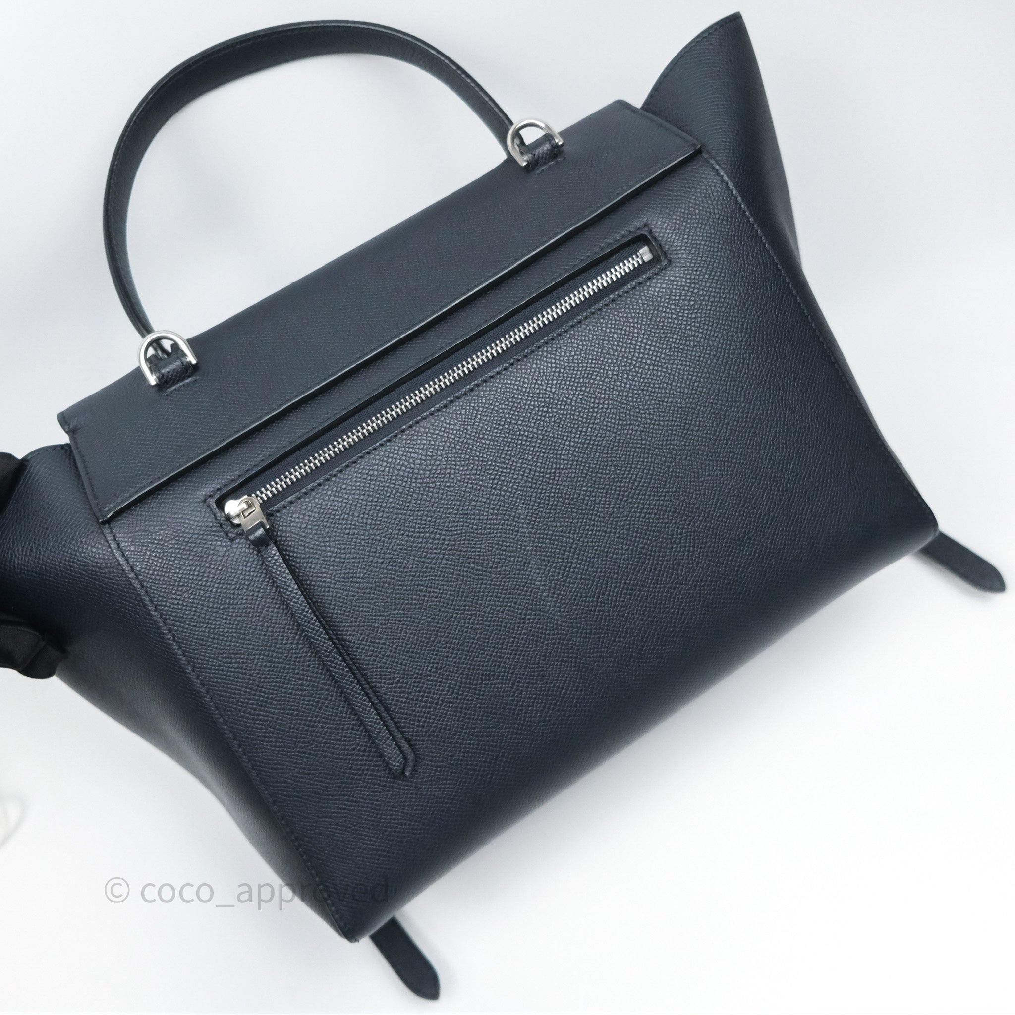 Celine Mini Belt Bag in Navy Grained Calfskin with Silver Hardware - Perfect for Everyday Use, Travel & Casual Outings
