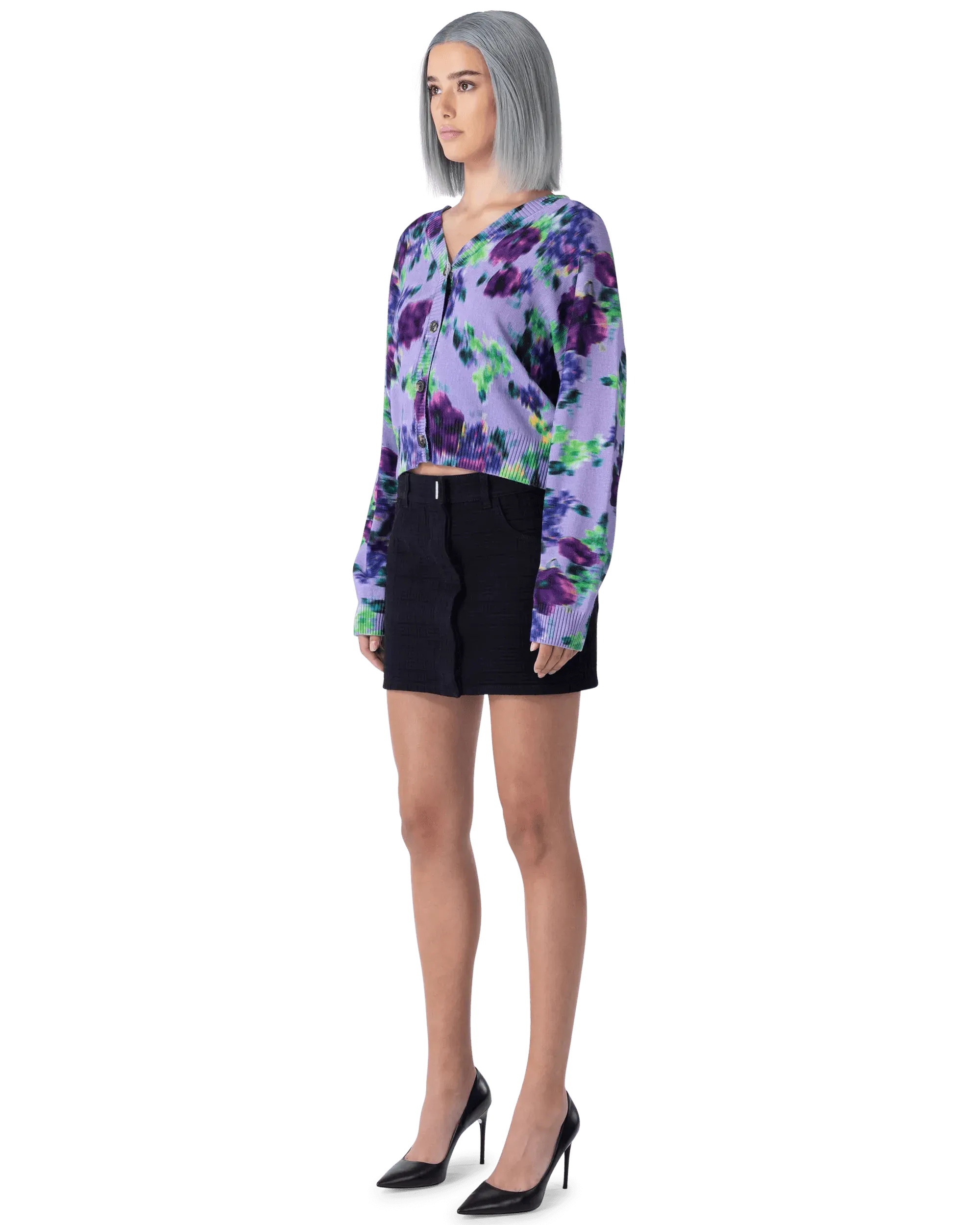 Floral Print Button-Up Cardigan for Women - Lightweight Knit Cover-Up for Spring & Fall - Perfect for Layering, Office Wear & Casual Outfits