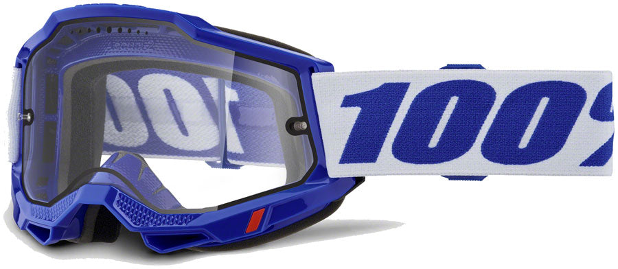 Accuri 2 Enduro MTB Goggles - 100% UV Protection, Anti-Fog Lens, Blue/Clear - Perfect for Mountain Biking, Cycling & Outdoor Sports