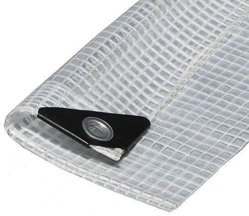 Heavy Duty Clear Reinforced Poly Tarp - 14 Mil Thick, 24' x 30' - Waterproof, UV Resistant for Construction, Camping & Outdoor Protection