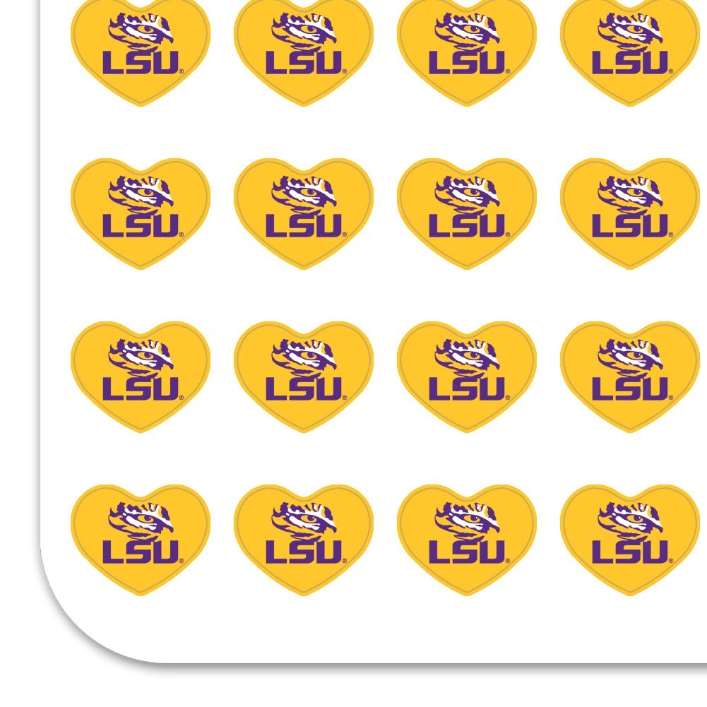 LSU Tiger Eye Yellow Heart Shaped Planner Stickers - Scrapbook & Craft Decorative Stickers for Bullet Journals, DIY Projects, and School Supplies