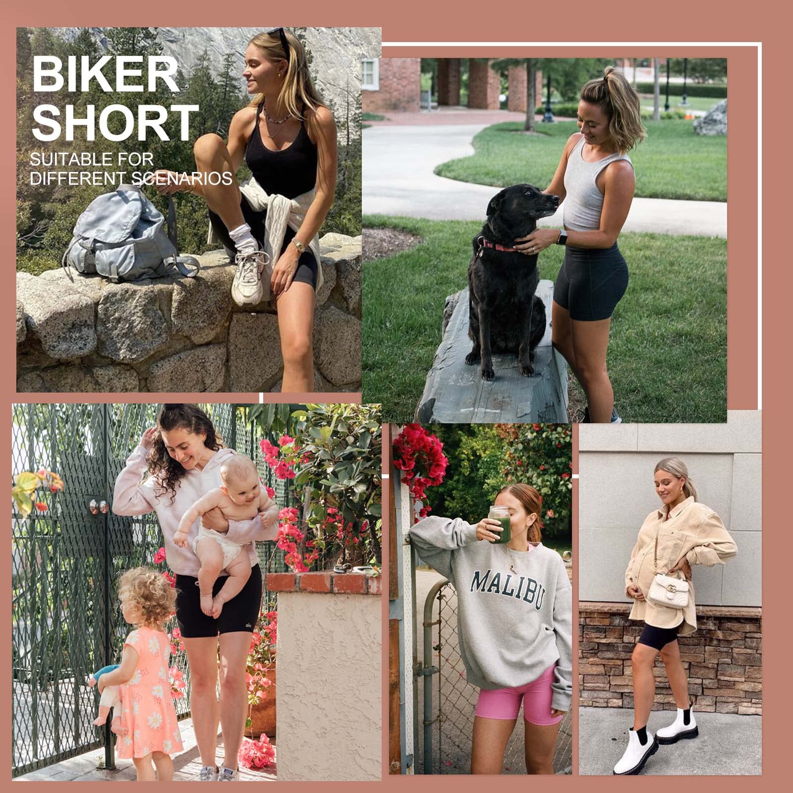3 Pack High Waisted Biker Shorts for Women - 3
