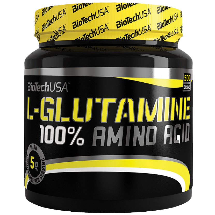 BioTechUSA 100% Pure L-Glutamine Powder - Unflavored 500g for Muscle Recovery & Immune Support | Post-Workout Supplement for Athletes & Fitness Enthusiasts