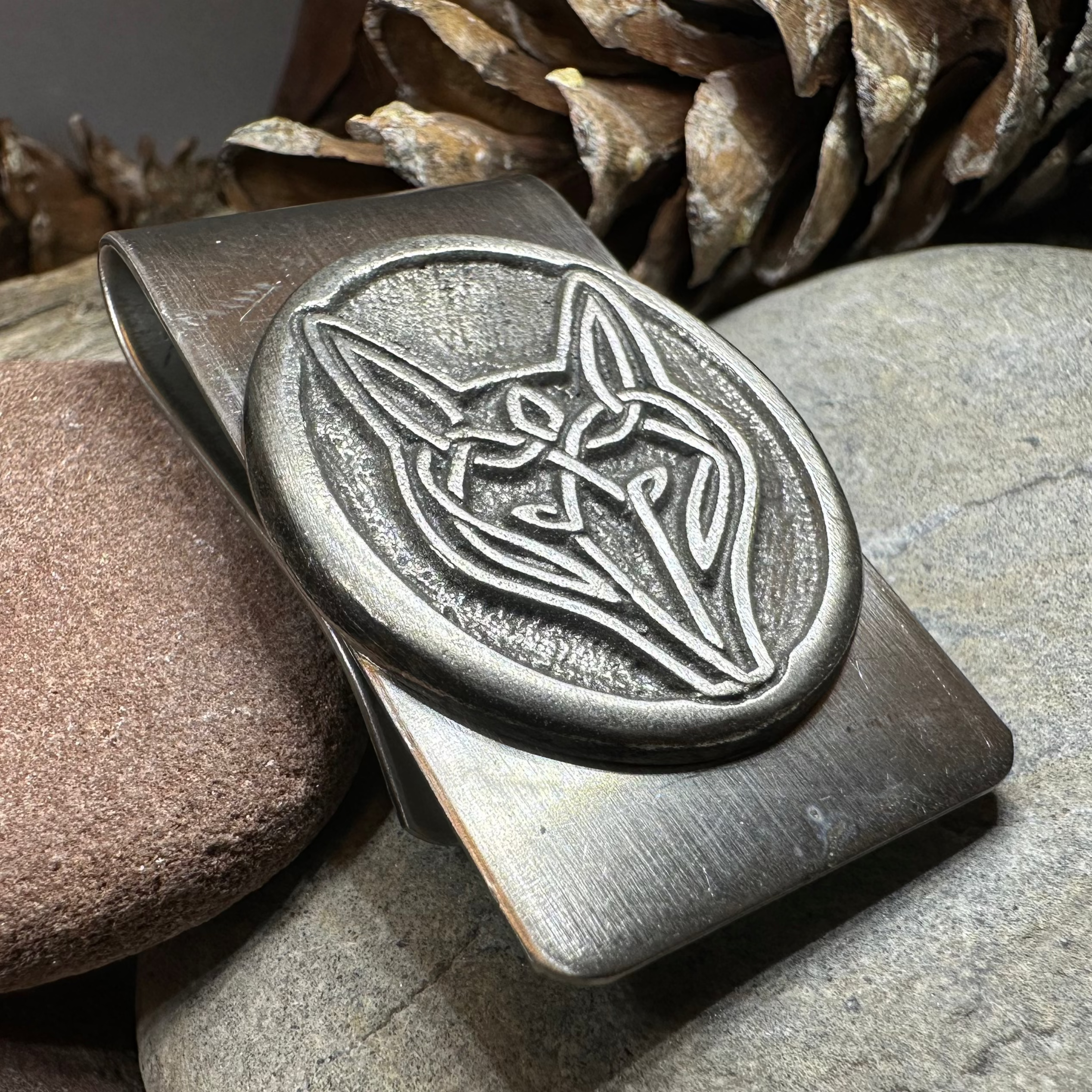 Celtic Wolf Money Clip - Stainless Steel Wallet Money Holder for Bills & Cards - Perfect for Men's Gifts, Travel & Everyday Use