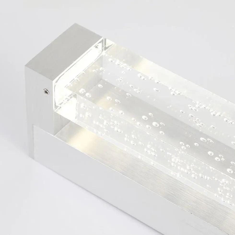 Rectangular White Crystal LED Bathroom Wall Lights - Modern Vanity Mirror Lighting for Bathroom, Bedroom & Makeup Area