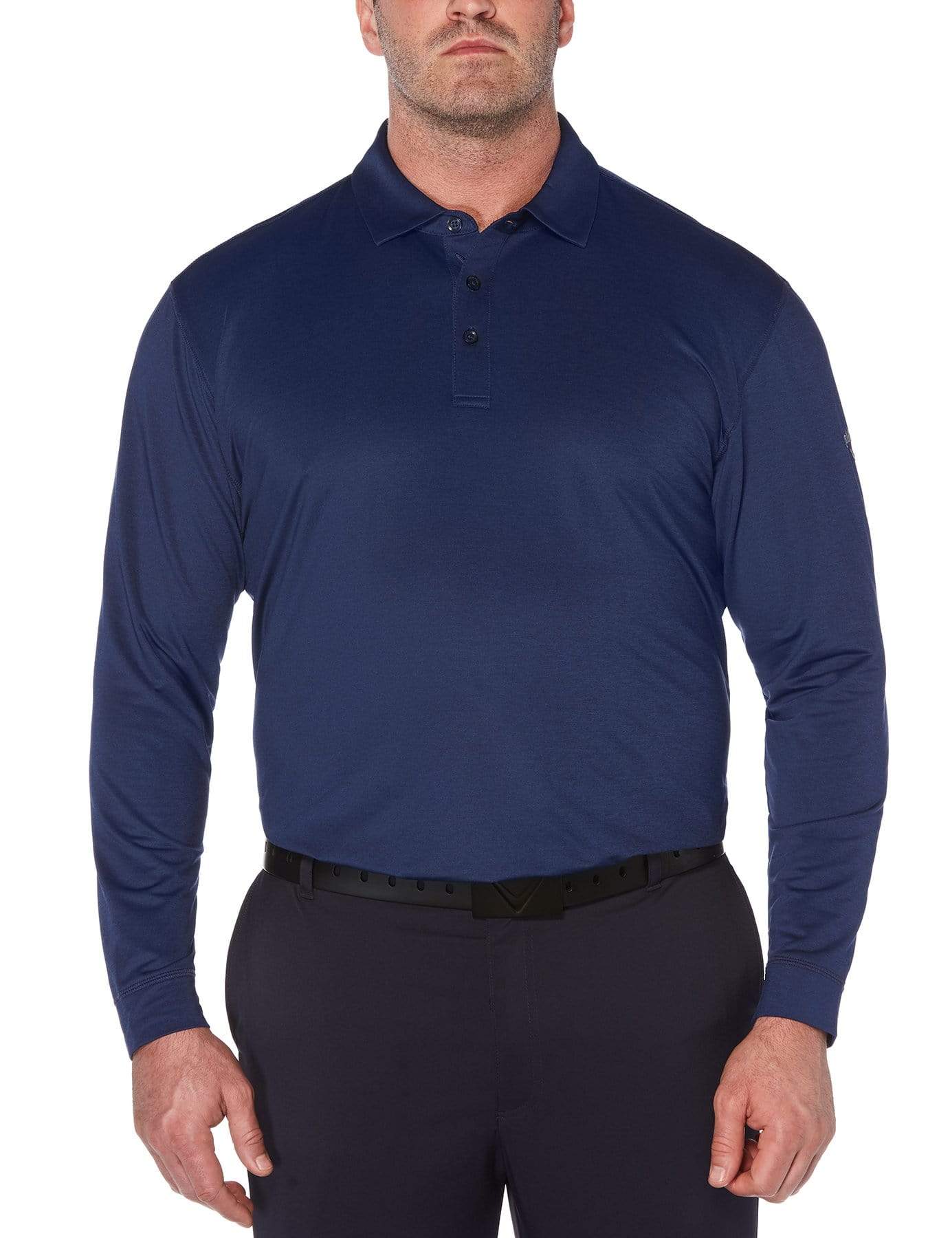 Big & Tall Performance Long Sleeve Polo Shirt for Men - Moisture Wicking, Stretch Comfort - Office Wear & Casual Outfits