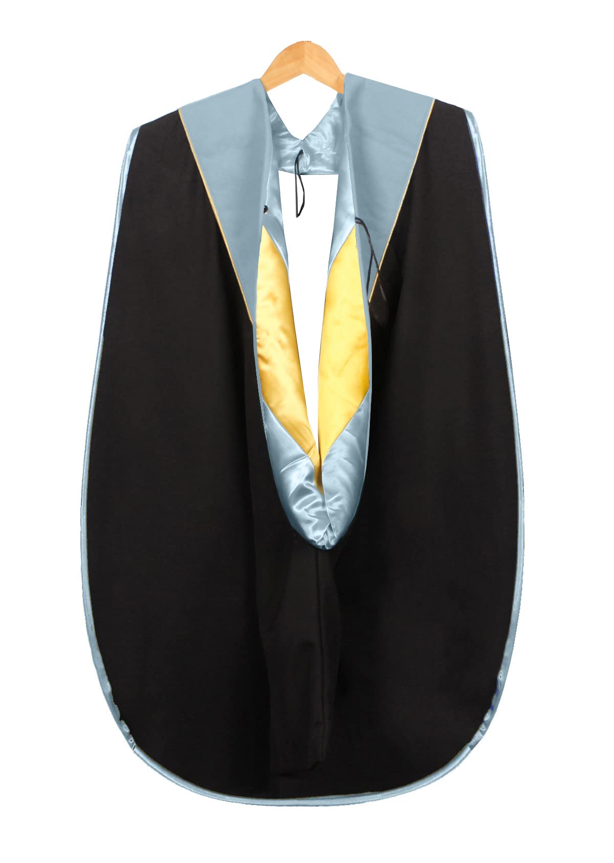 Custom Graduation Hood with Gold Piping - Doctoral Regalia for Academic Ceremonies & Commencement Photos