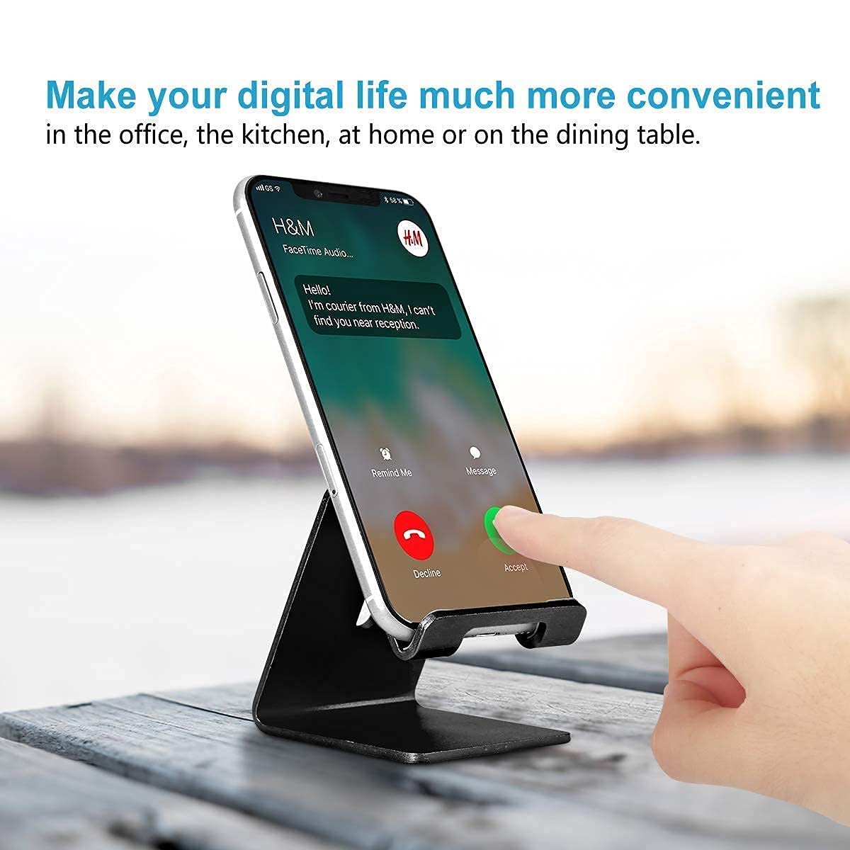 Urmust Ergonomic Adjustable Laptop Stand & Phone Holder Set (Black) - Perfect for Home Office, Workstation & Remote Work Setup