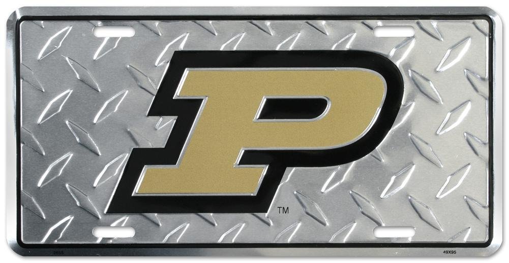 Purdue Diamond License Plate Tin Sign 6 x 12 Inches - Vintage Metal Wall Decor for Home, Garage, Bar, or Man Cave