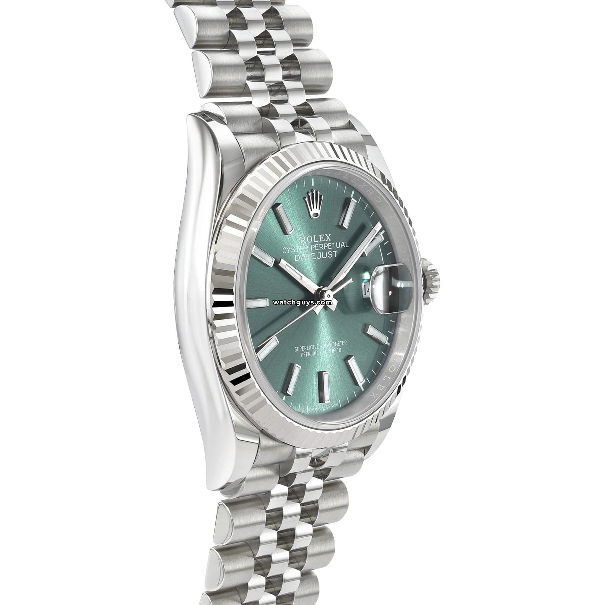 Rolex Datejust 126234 Stainless Steel Watch with Mint Green Dial & Jubilee Bracelet - Perfect for Business Meetings & Luxury Events