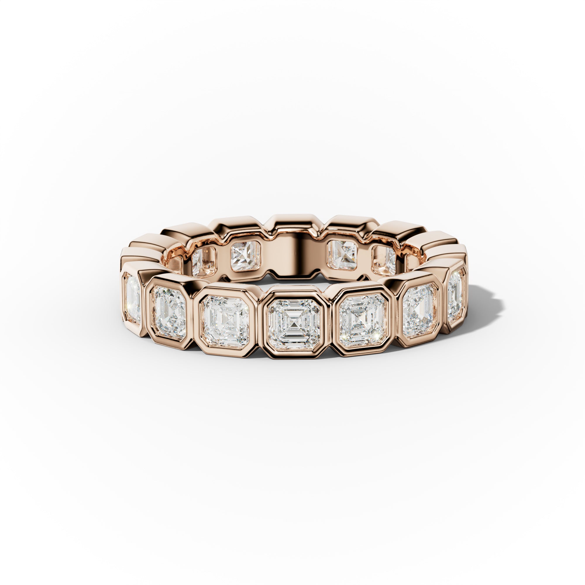 3.0 Carat Bezel Set Asscher Cut Diamond Eternity Band - Perfect for Anniversaries, Weddings & Special Occasions