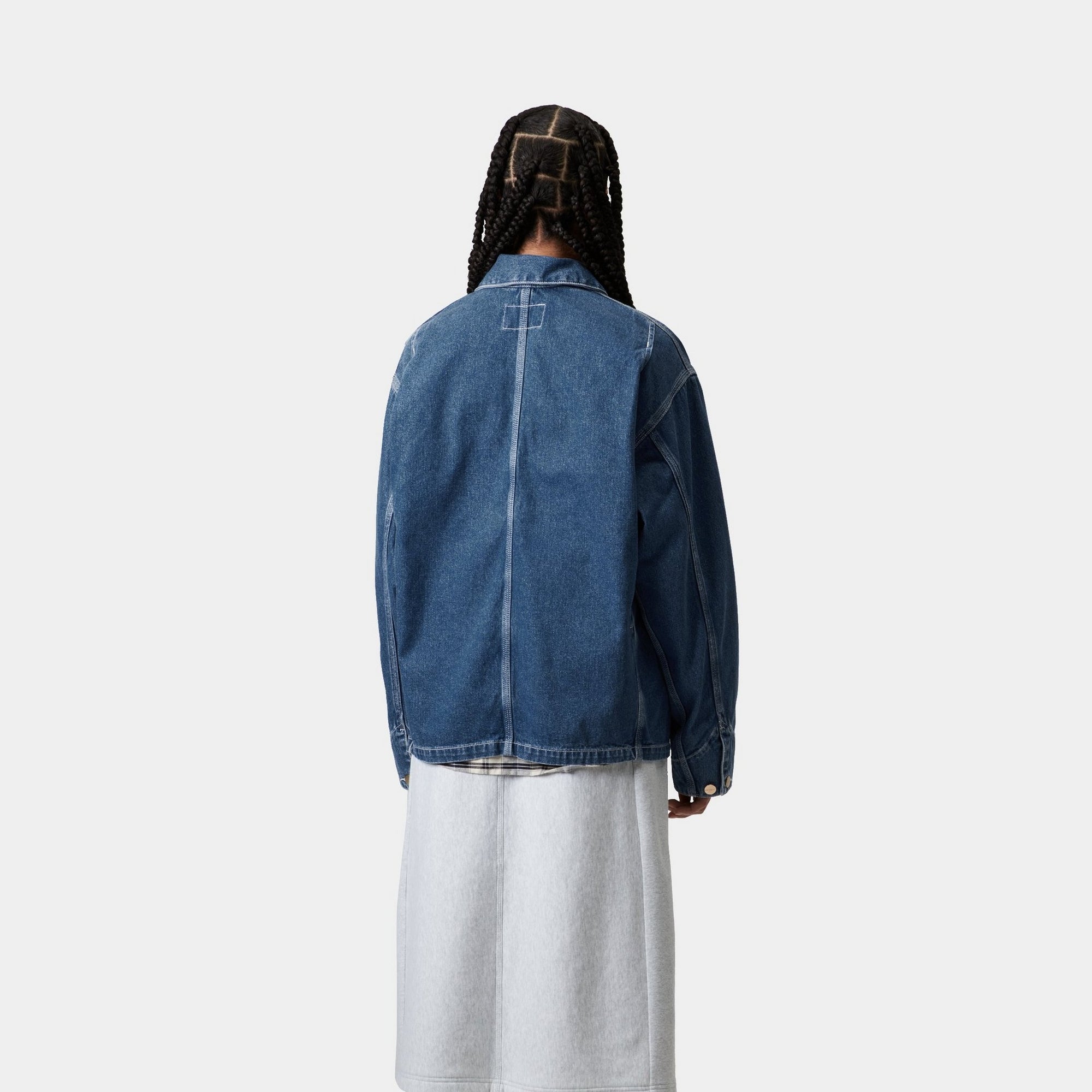 Women's OG Michigan Denim Jacket - Lightweight Spring Coat in Stone Washed Blue | Casual Outerwear for Everyday Wear & Outdoor Activities