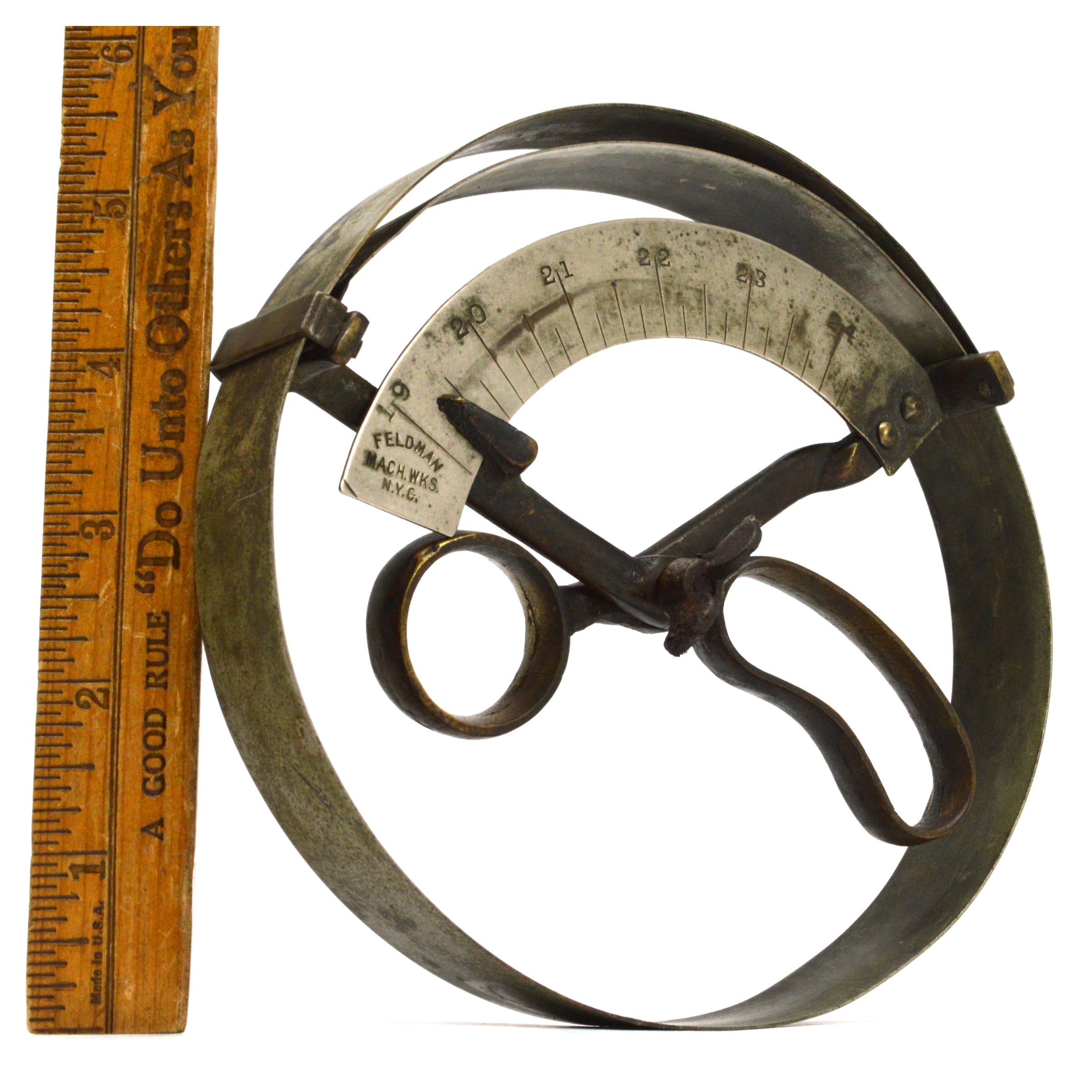Vintage Adjustable Hat Sizer Tool by Feldman Mach Works - Professional Millinery & Hat Making Equipment for NYC Hat Designers - Perfect for Hat Shops, Costume Design & Historical Reenactments