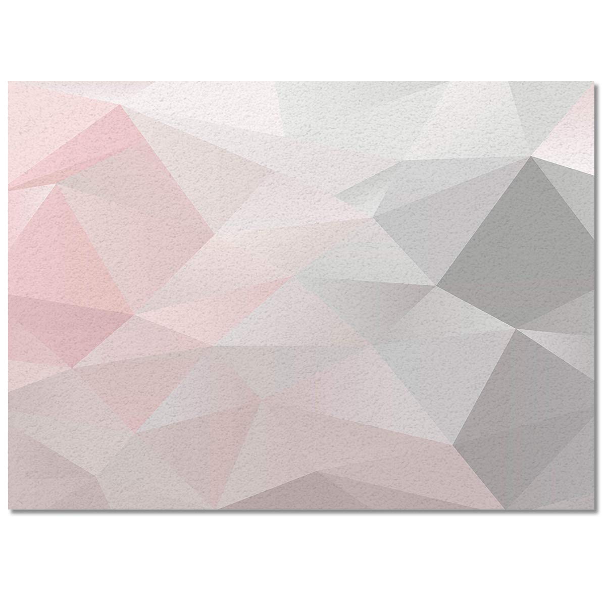 3' x 5' Geometric Pink and Grey Ombre Triangle Area Rug - Modern Nursery Carpet for Kids, Soft Throw Rug for Bedroom, Living Room & Kitchen - Non-Slip Floor Mat for Home Decor, Playroom & Dorm Room