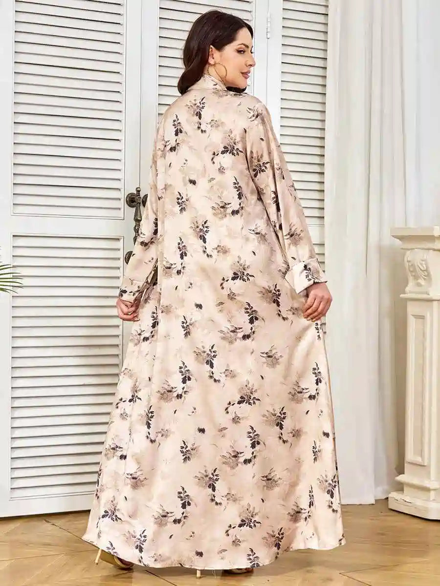 Elegant Hotfix Rhinestone Embroidery Tassel Kaftan Dress for Women - Perfect for Eid, Weddings & Special Occasions | Style #25375