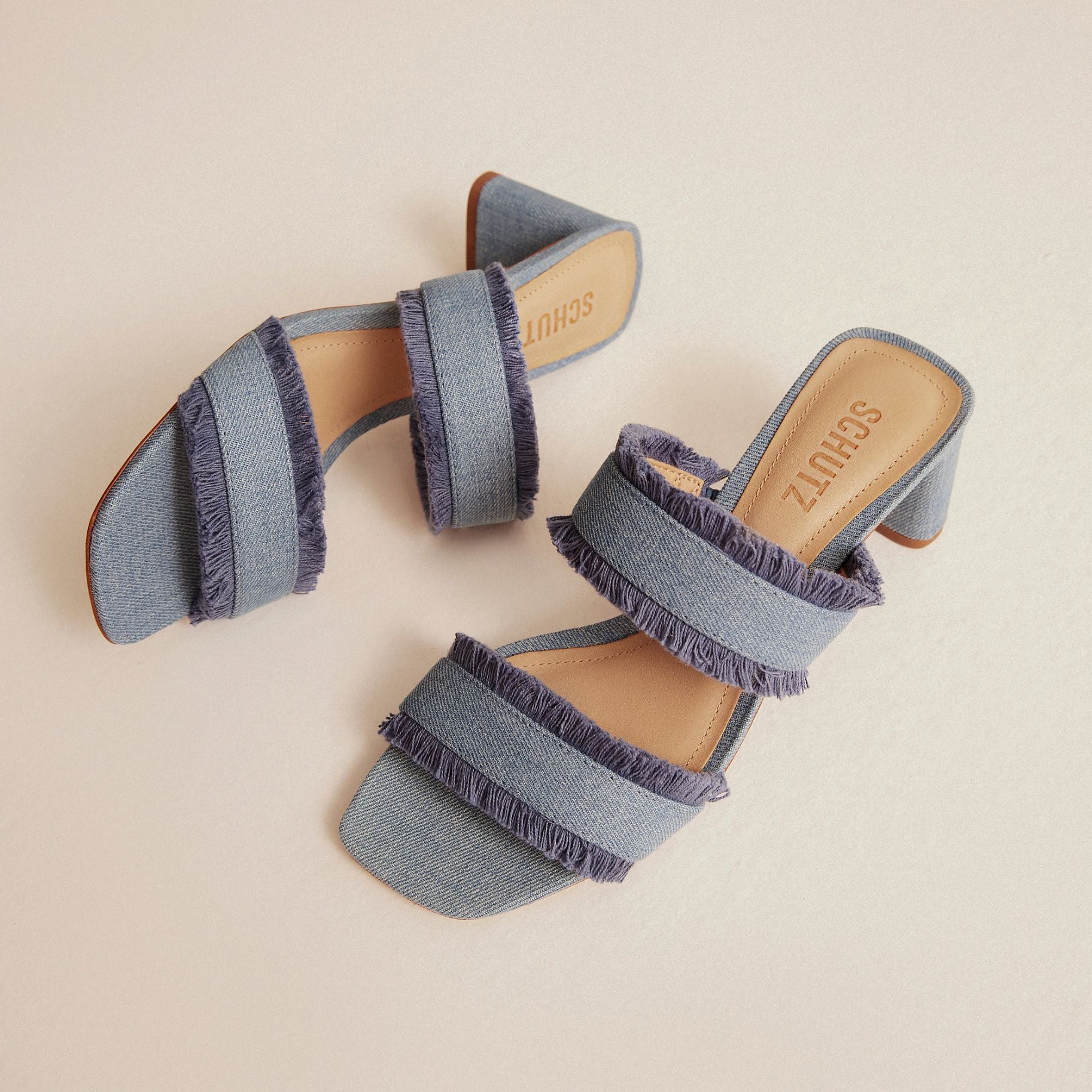 Amely Women's Mid Block Heel Denim Sandals - Comfortable Summer Casual Shoes for Beach, Walking & Outdoor Activities