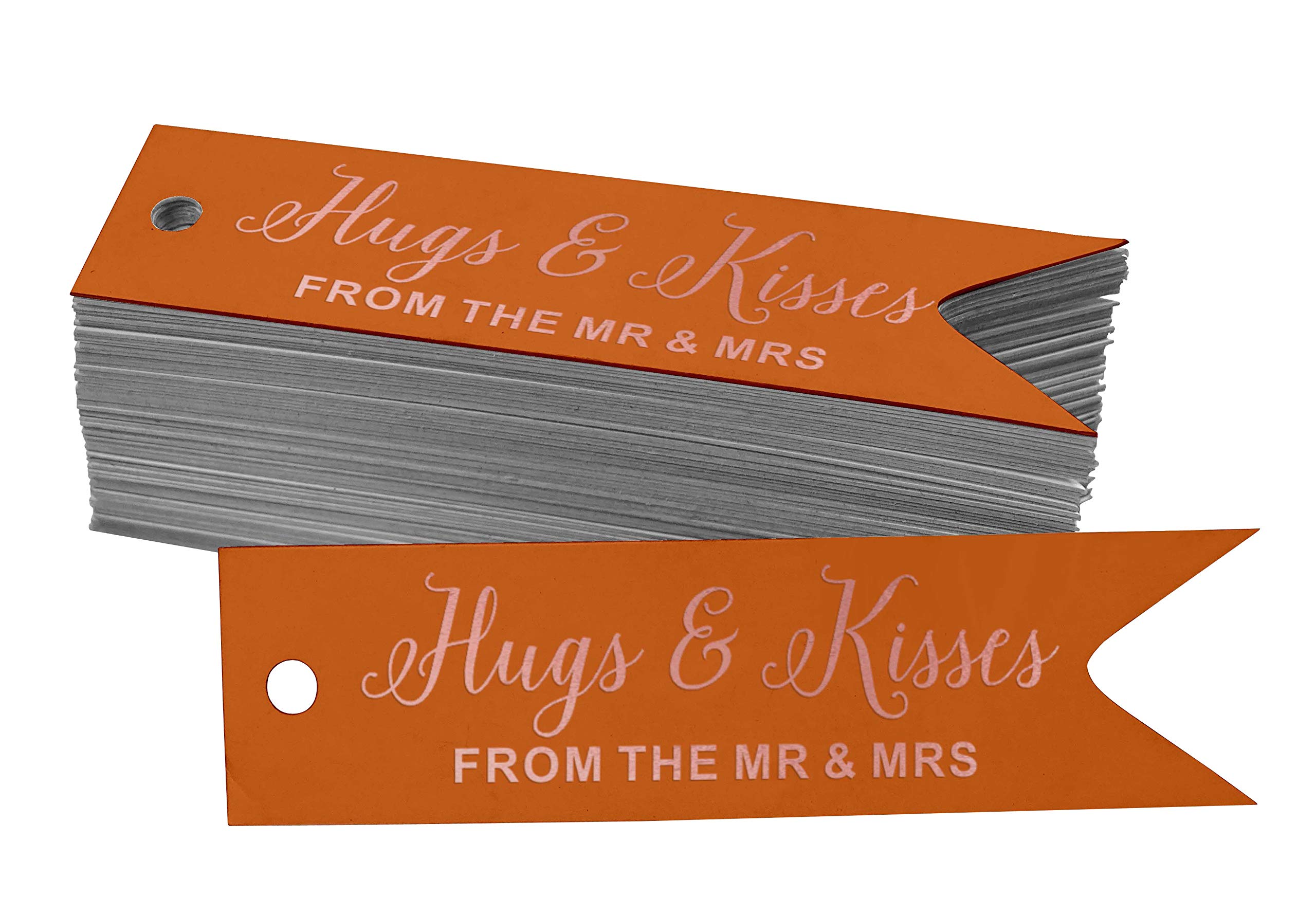 100 Pack Rose Gold Foil Gift Tags - Elegant Wedding Favor Tags for Bridal Shower, Anniversary & Party Decorations - Perfect for DIY Invitations, Table Place Cards & Gift Wrapping