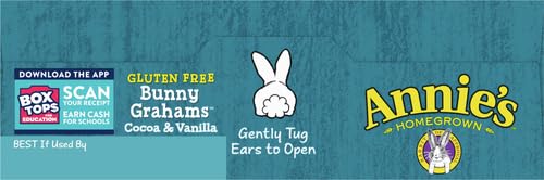 Annie's Gluten Free Cocoa & Vanilla Bunny Cookies - 6.75oz Pack | Organic Snacks for Kids Lunchbox, School Treats & Allergy-Friendly Desserts