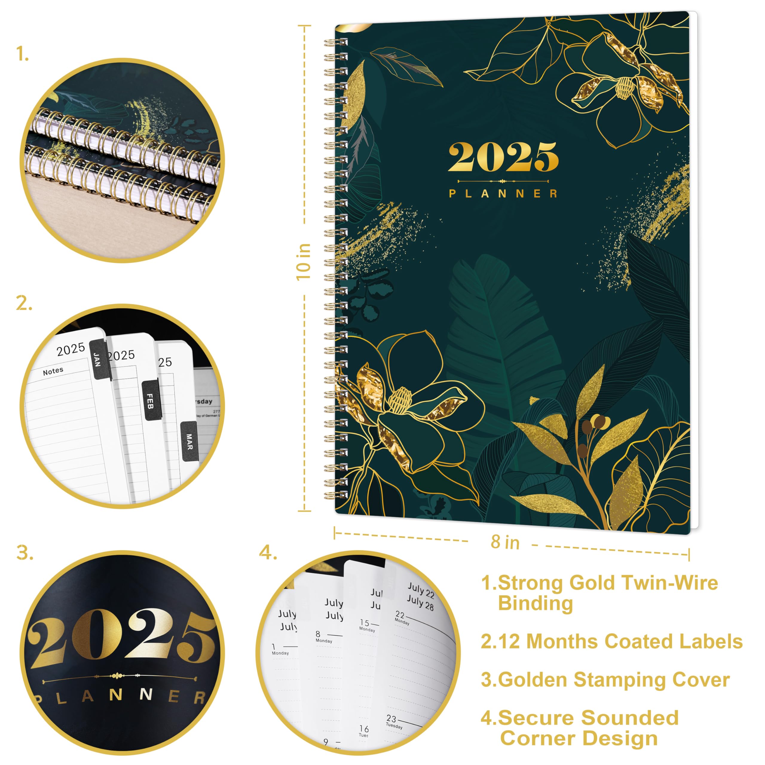 2025 Weekly & Monthly Planner - January to December 2025 Calendar Organizer, 7.6