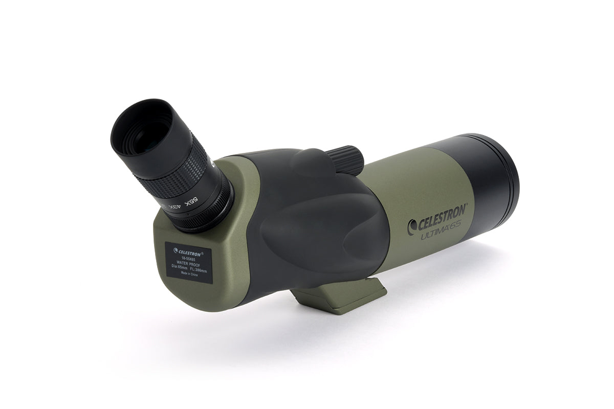 Ultima 18 55-65mm Angled Zoom Spotting Scope with Smartphone Adapter - HD Bird Watching, Hunting & Target Shooting Optics for Outdoor Enthusiasts