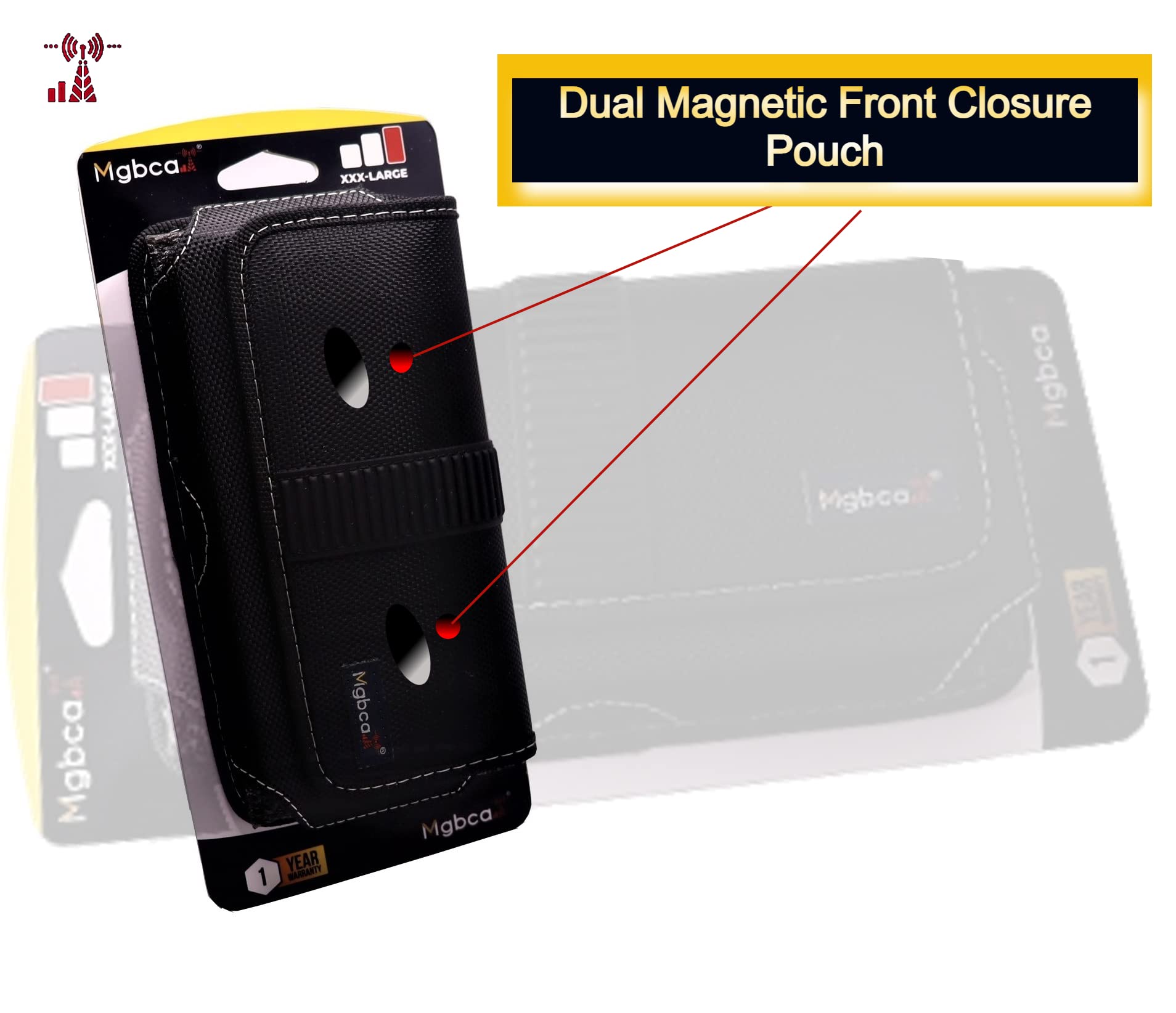 Durable Nylon Cell Phone Holster Pouch for Samsung Galaxy S24/S23/S22/S21/S20+ Plus - Compatible with Otterbox Commuter & Defender Cases - Heavy Duty Belt Clip with Magnetic Closure (Sideways Carry) - Perfect for Outdoor Activities, Work, and Hands-Free Convenience