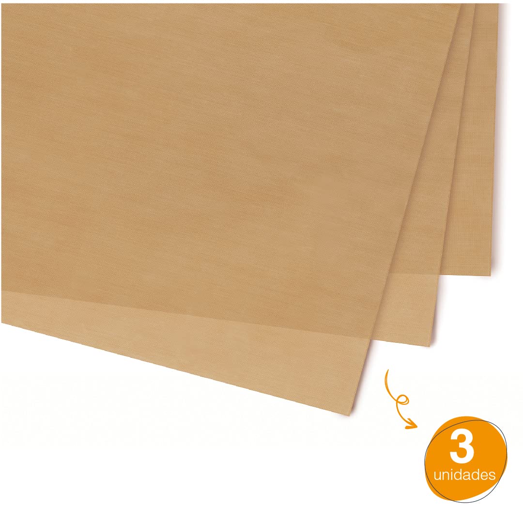 3-Pack Non-Stick Baking Sheets - 30x40x1cm Brown Silicone Oven Liners for Cookies, Roasting & Easy Cleanup - Perfect for Baking, Grilling & Meal Prep