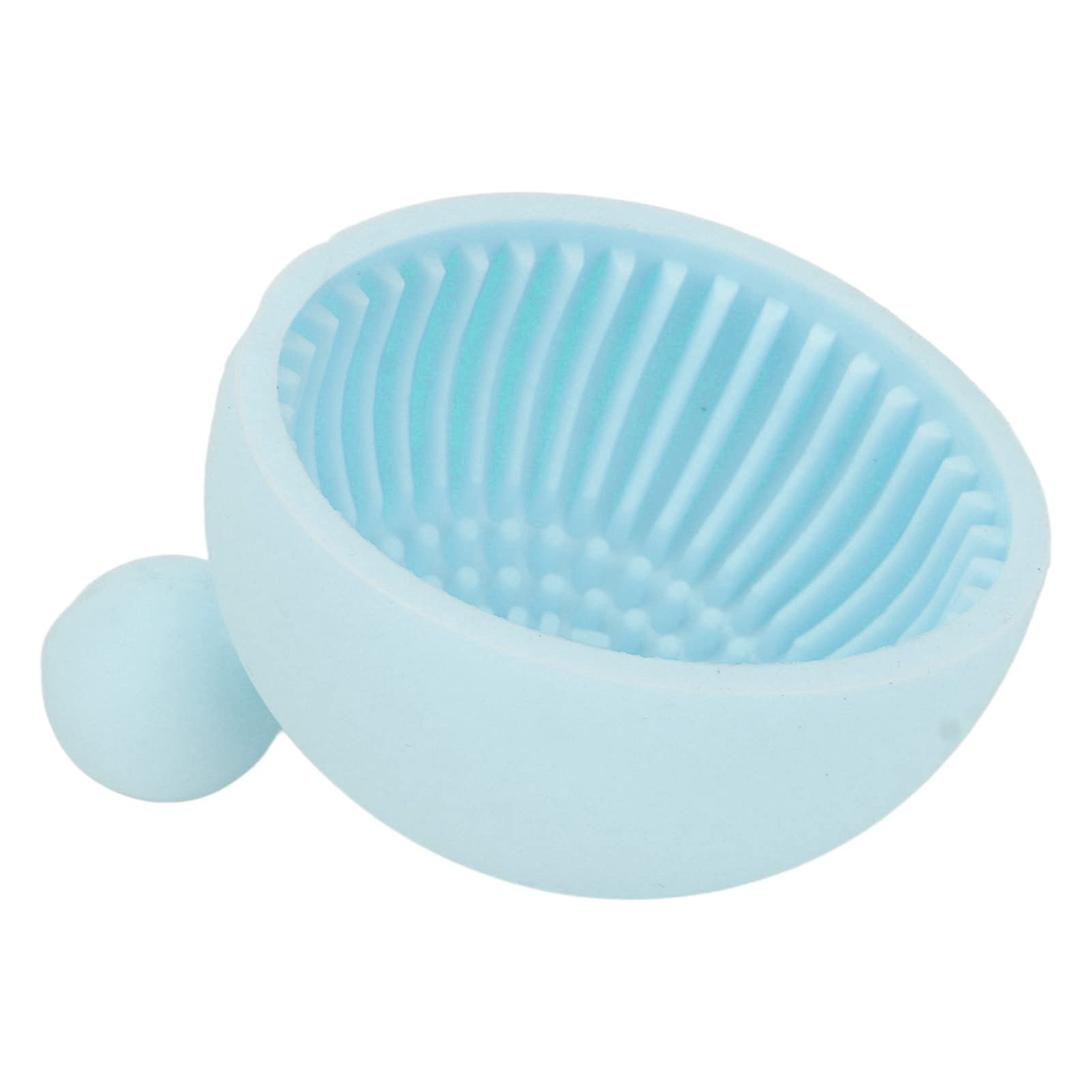 Professional Silicone Makeup Brush Cleaner Bowl - Flexible Manicure Brush Cleaning Tool for Salon & Home Use (Blue) | Perfect for Daily Makeup Brush Maintenance & Nail Art Cleaning