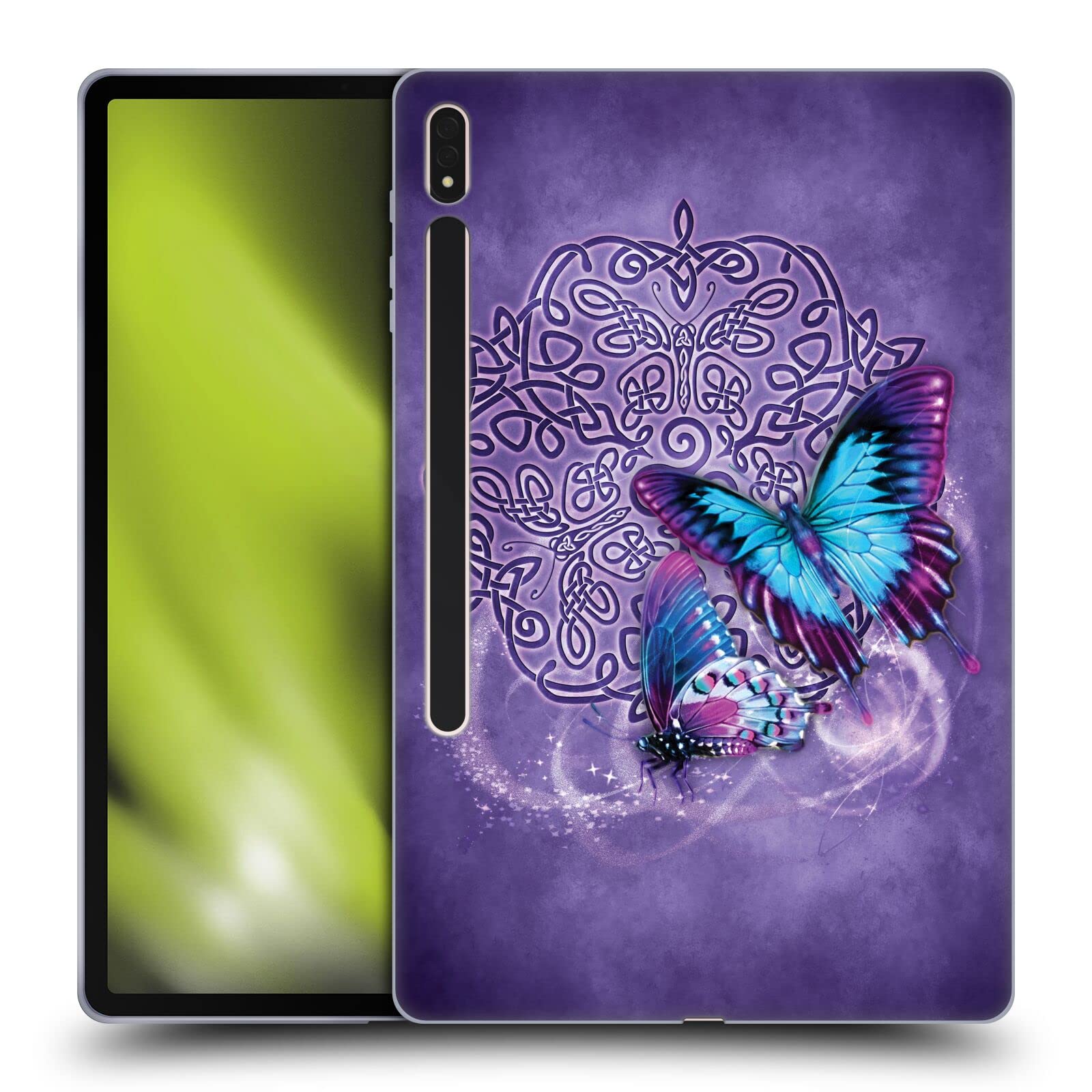 Head Case Designs Brigid Ashwood Butterfly Celtic Wisdom Soft Gel Case for Samsung Galaxy Tab S8 Plus - Protective Cover for Work, Travel & Daily Use