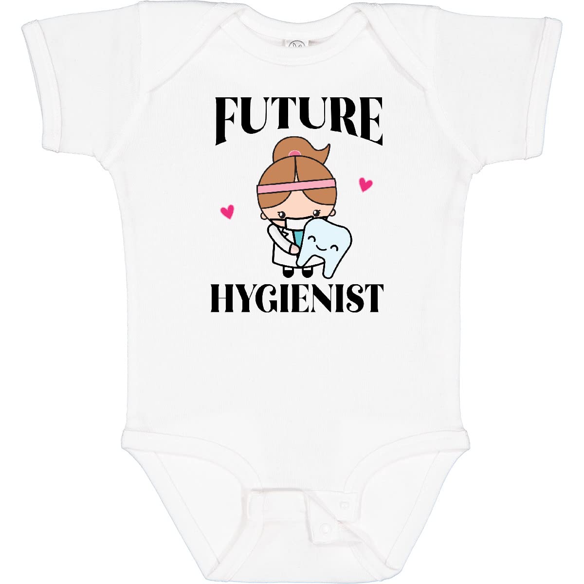 Inktastic Cute Dental Hygienist Baby Girl Bodysuit - Soft Cotton Onesie for Infants & Toddlers - Perfect Gift for Dentist Parents & Baby Showers