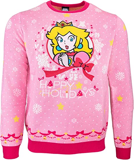 Princess Peach Ugly Christmas Sweater for Nintendo Fans | 2XS Size | Perfect for Holiday Parties & Gamer Gifts