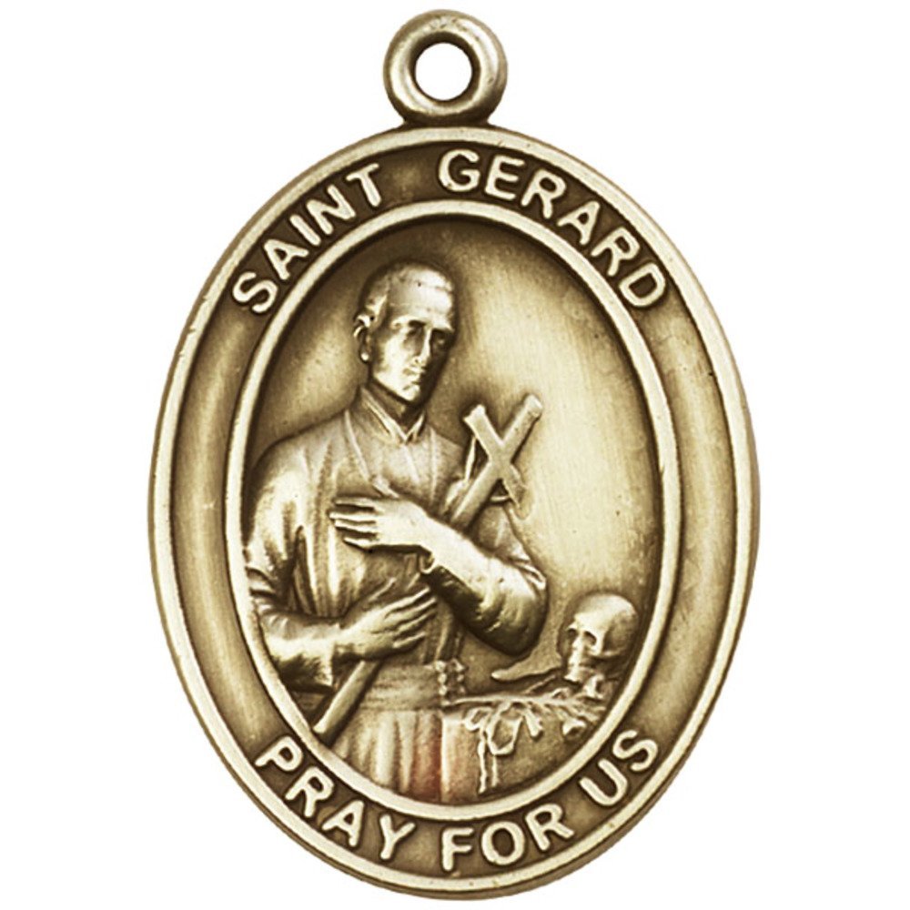 Bonyak Antique Gold-Plated St. Gerard Keychain - 1 7/8 x 1 1/4 Inch Religious Jewelry - Perfect for Catholic Gifts, Prayer Accessories & Everyday Carry