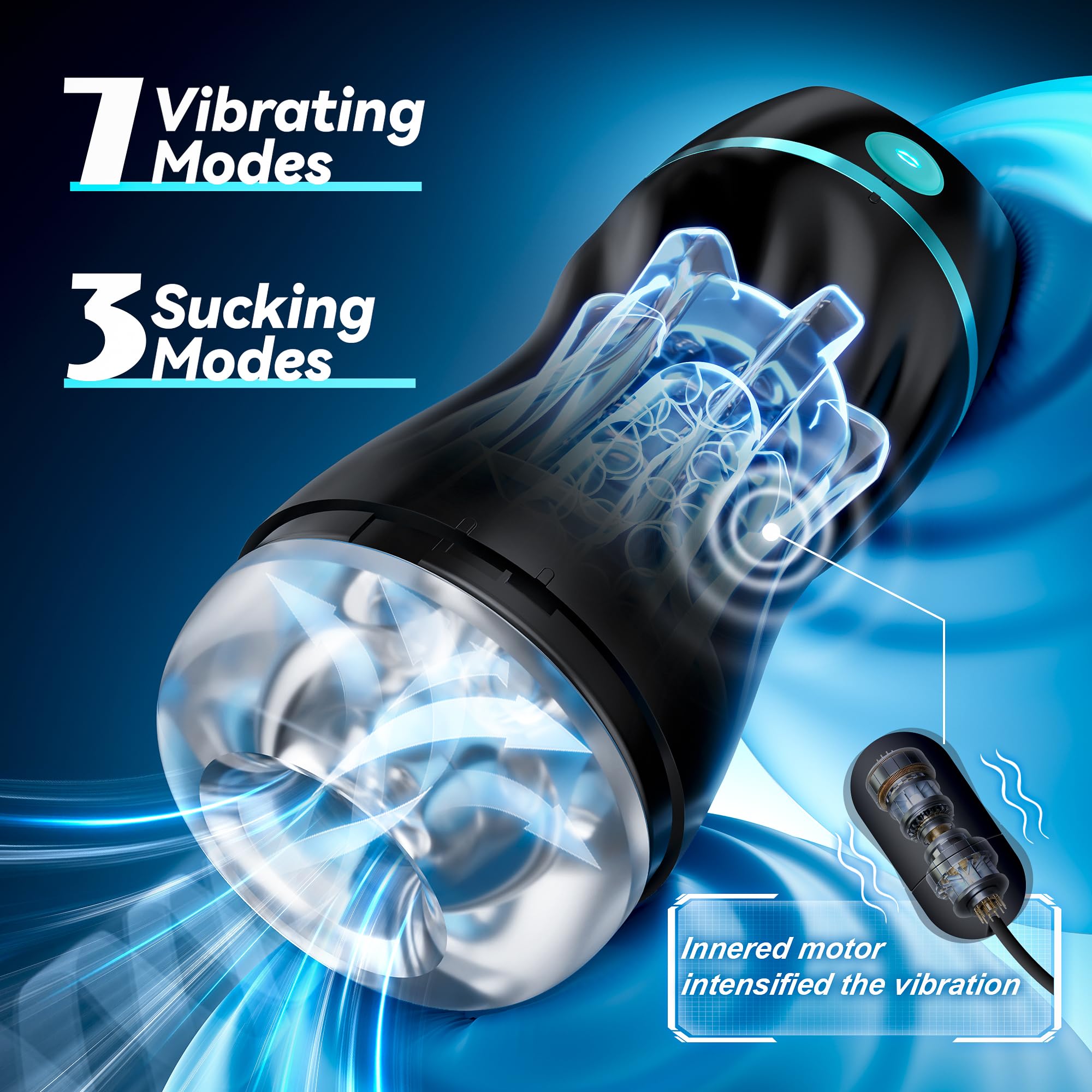 Upgraded Automatic Male Masturbator - 7 Vibration & Suction Modes, Hands-Free Pocket Pussy with 3D Realistic Texture | Blowjob Toy for Men | Adult Sex Toys for Solo Pleasure & Couples Play | Perfect for Travel, Discreet Use & Enhancing Intimacy