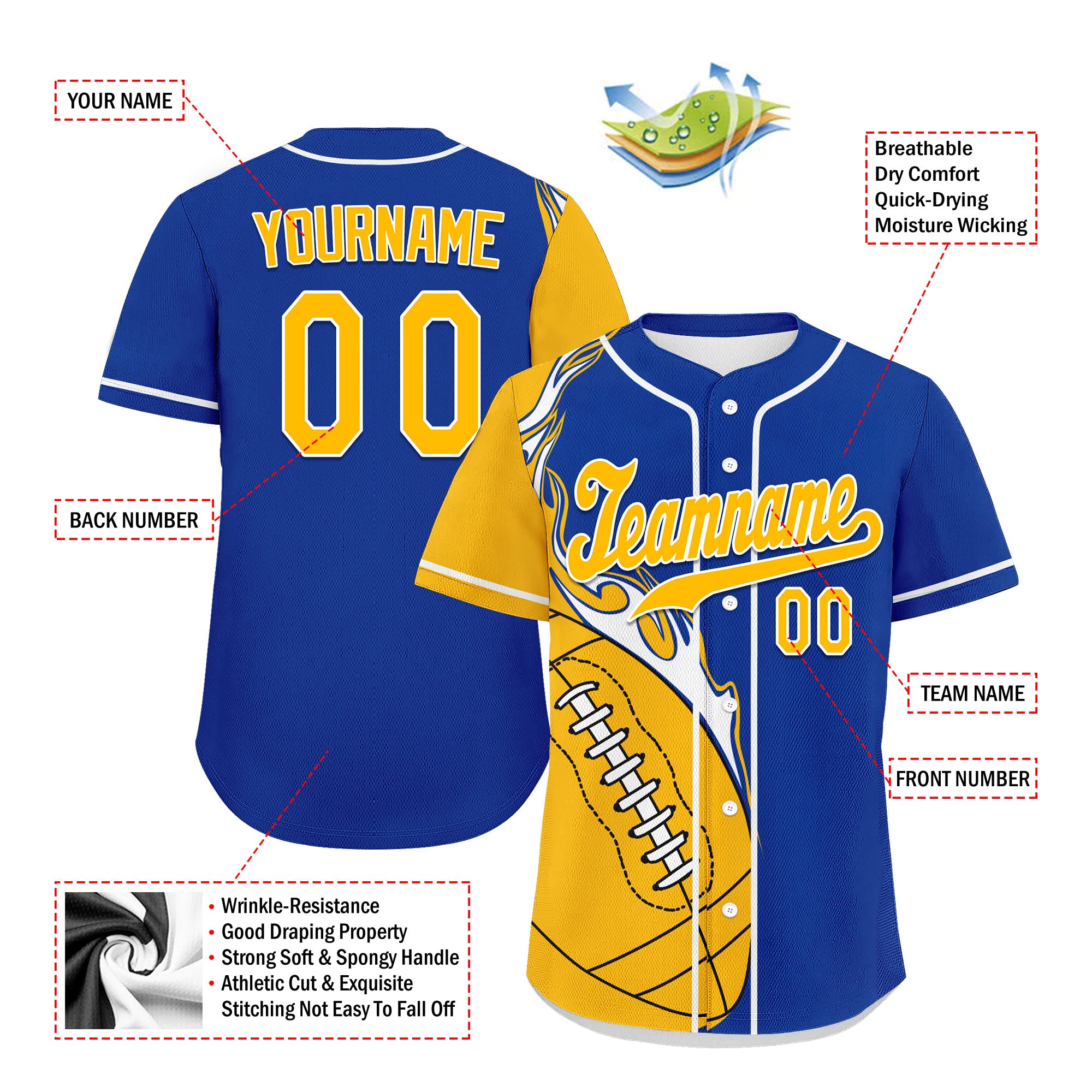 Custom Blue & Yellow Personalized Jersey with TN Shoes Combo - Sports Fan Gift Set for Basketball, Football & Casual Wear - D0200101-15