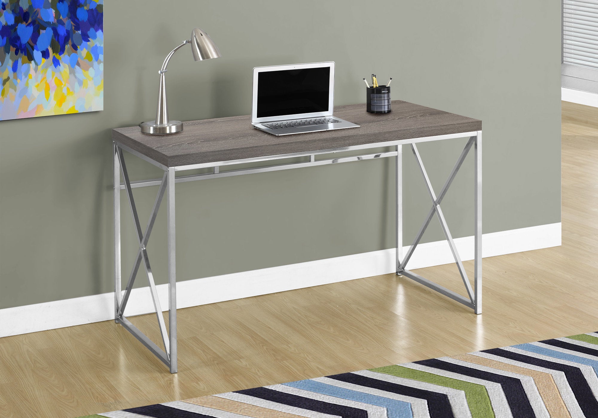 Office Series 48L Dark Taupe Chrome Metal File Cabinet - Perfect for Home, Office & Business Storage Organization
