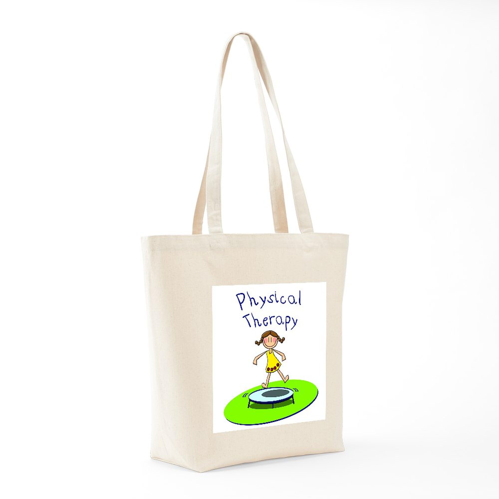 Physical Therapy Tote Bag for Women - Natural Canvas Reusable Shopping Bag - Perfect for Work, Gym & Everyday Use